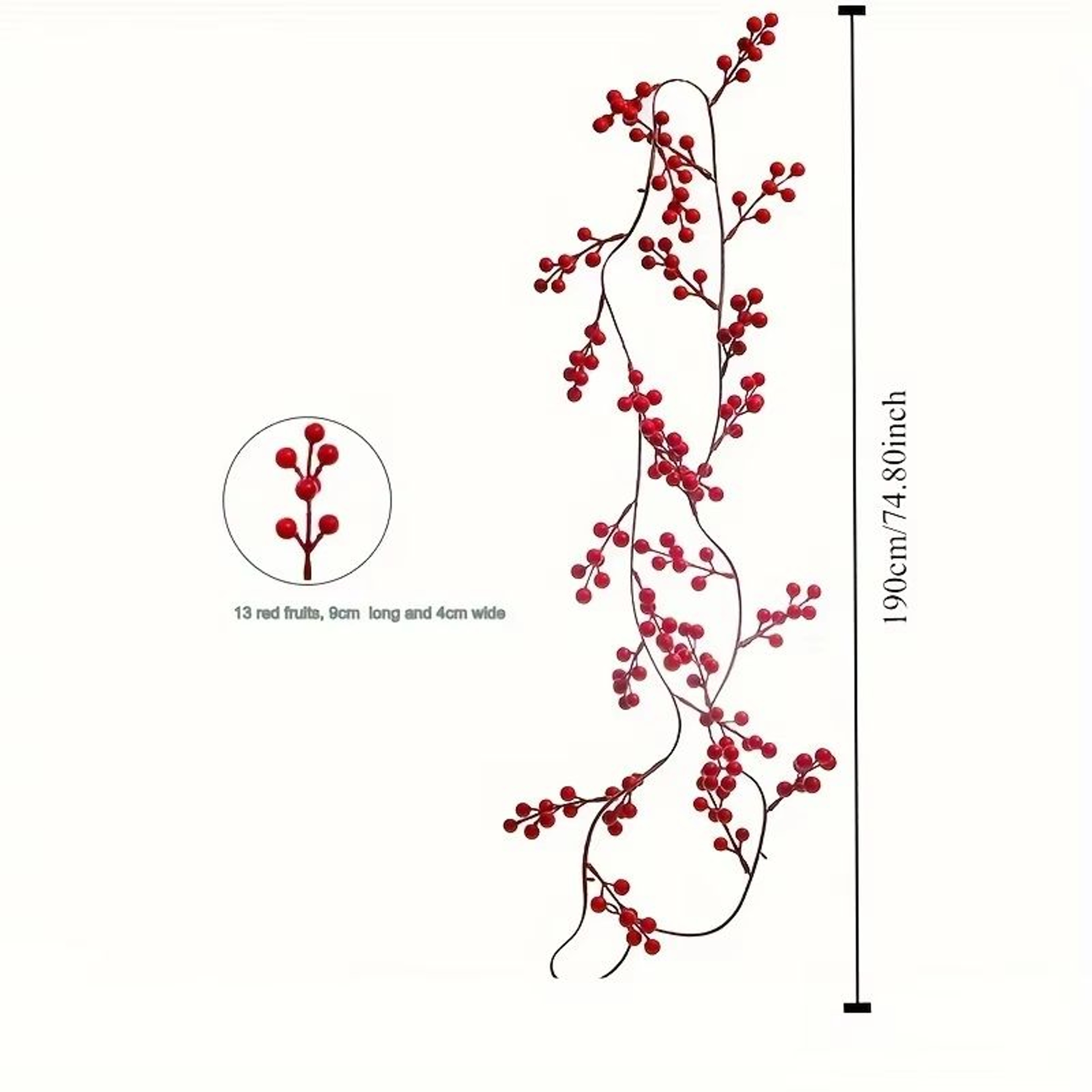 Elegant 190 Cm Artificial Cranberry Vine Garland  Festive Table  Party Decor 3