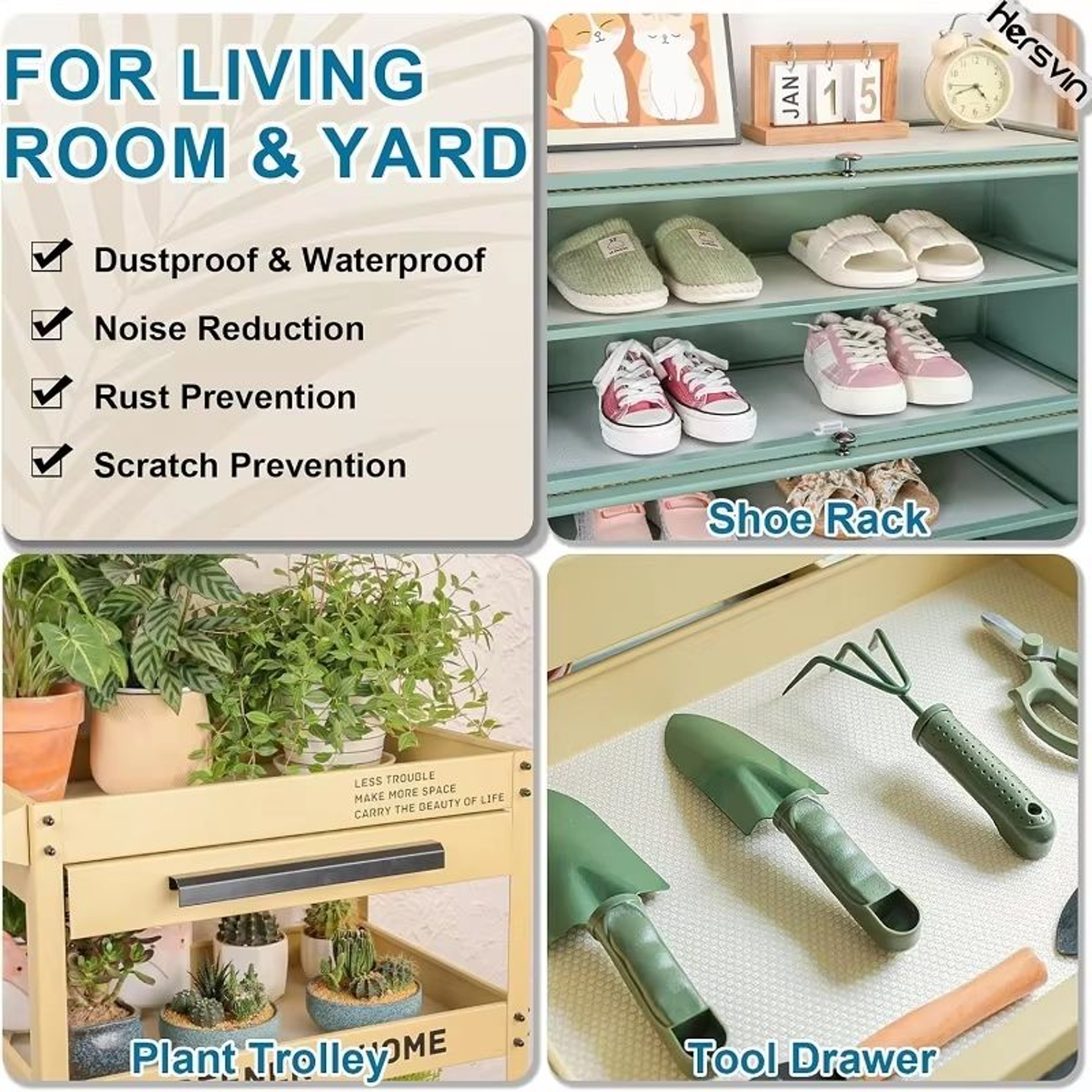 EVA Waterproof NonSlip Cabinet  Fridge Mat  CuttoFit NonAdhesive Drawer Liner For Kitchen 3