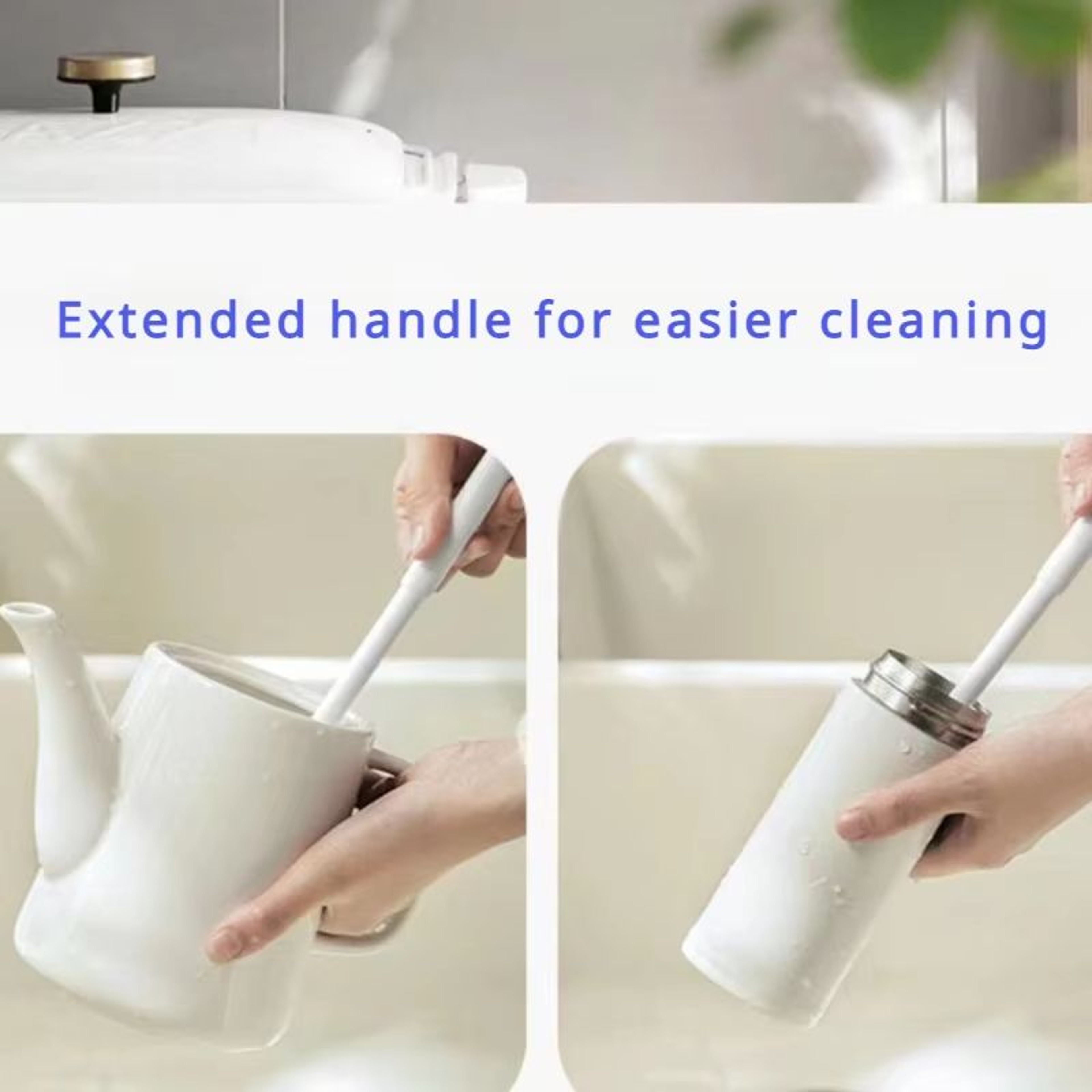 Foldable 360 Silicone Cleaning Brush With Long Handle  Reusable Bottle  Cup Scrubber 2