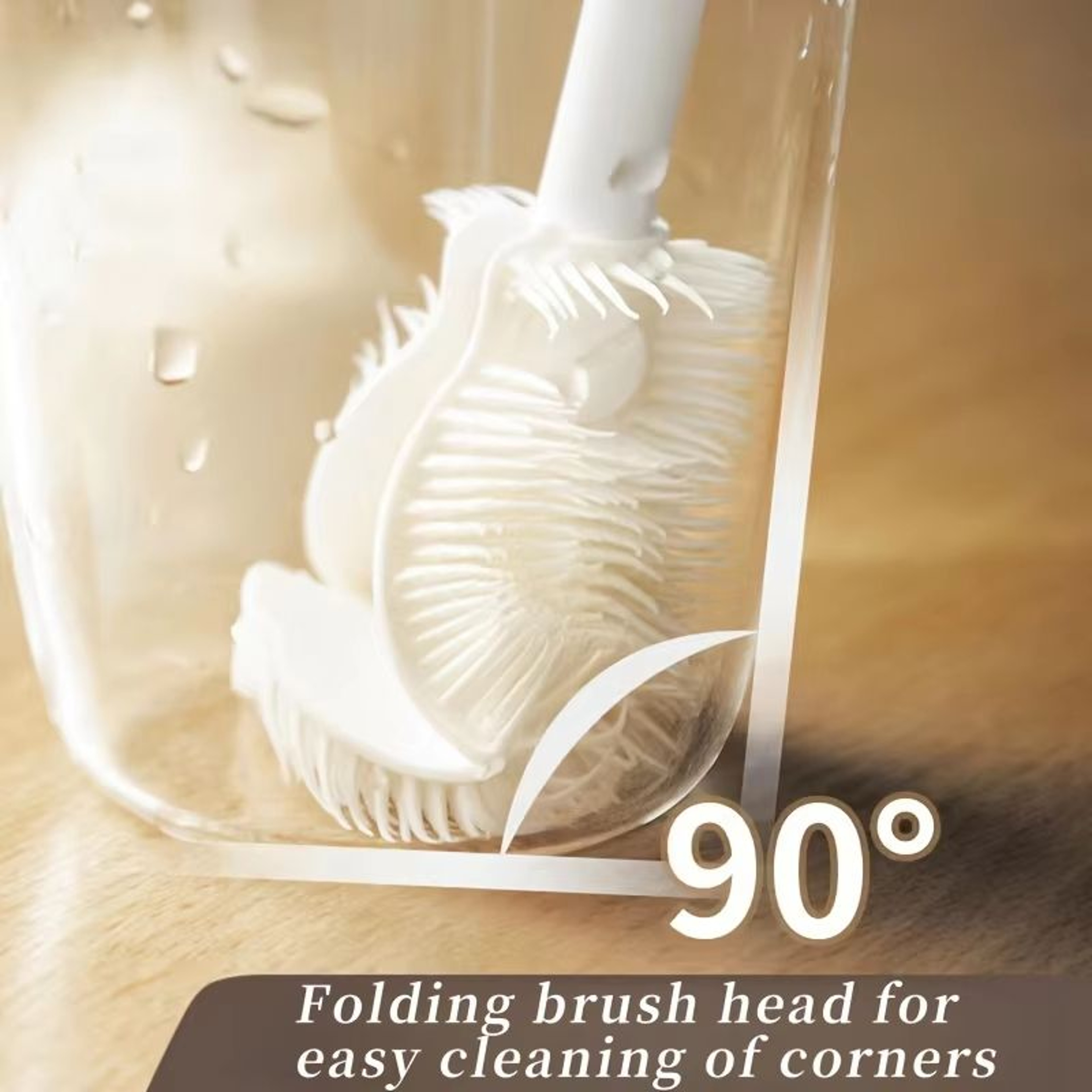 Foldable 360 Silicone Cleaning Brush With Long Handle  Reusable Bottle  Cup Scrubber 5