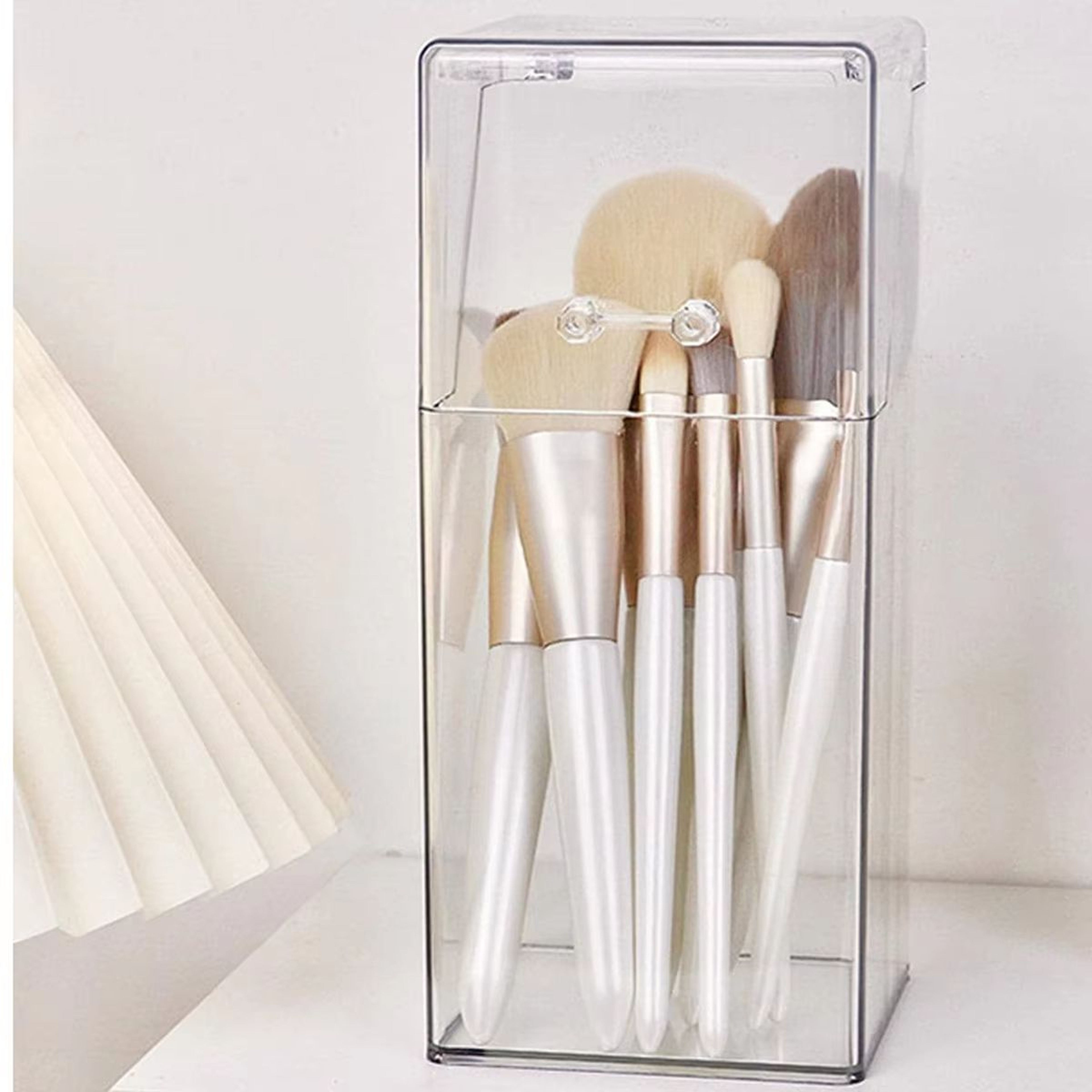Clarity Stand Makeup Brush Holder  Simple Transparent Storage Box 0