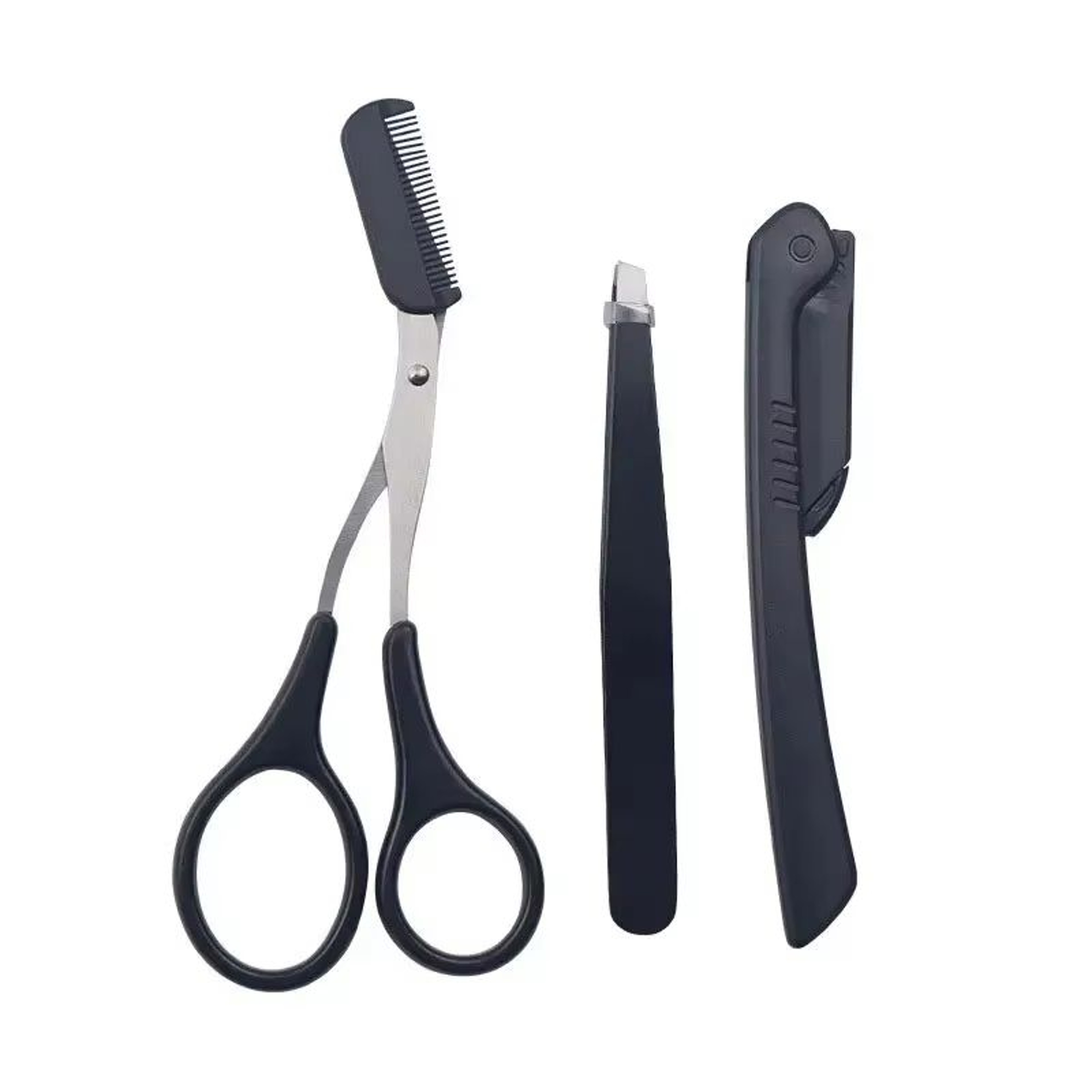 ProGroom Stainless Steel Eyebrow Trimmer Set  Comb Scissors Tweezers Kit For Women 6