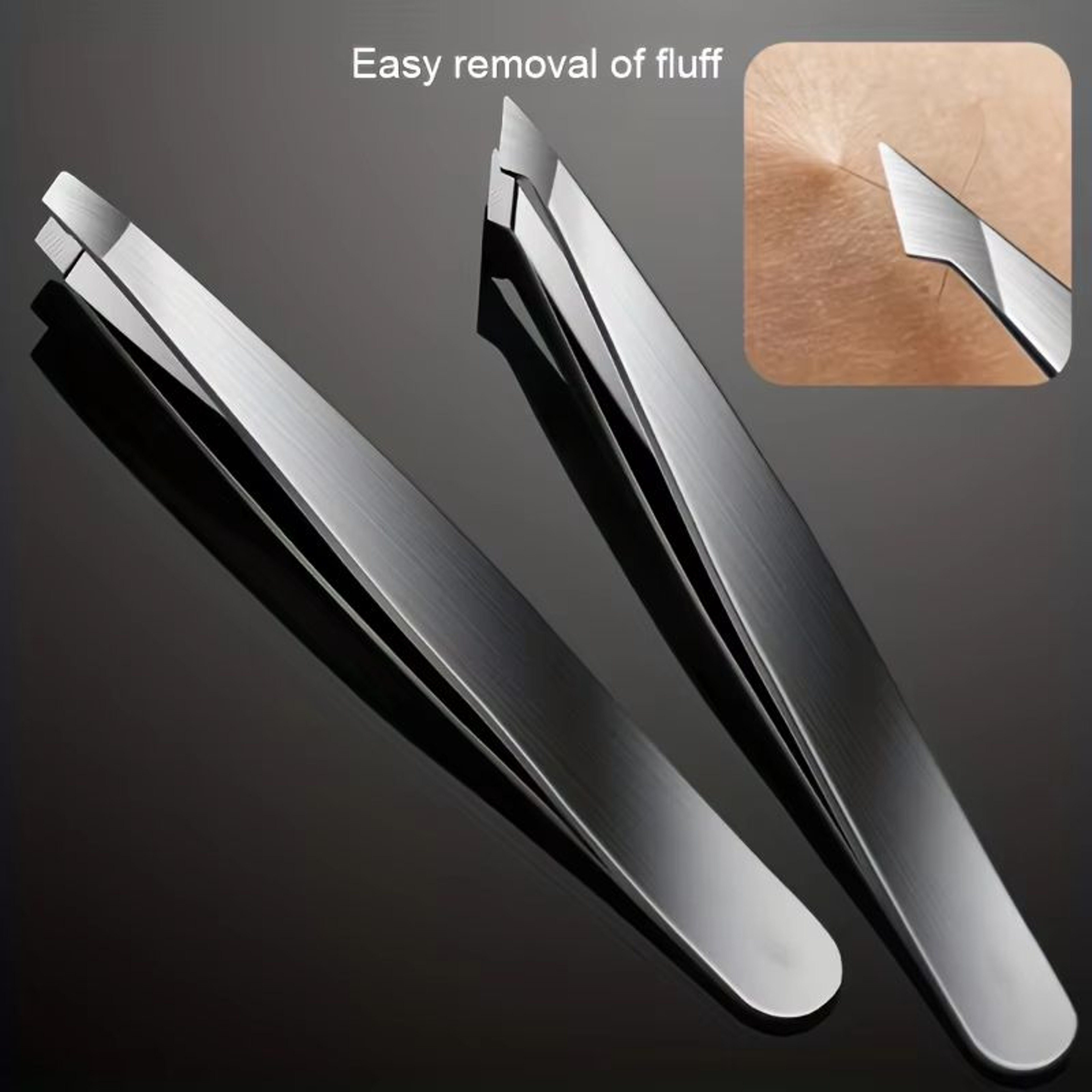 PurePrecision Stainless Steel Tweezers Set  4 Piece Kit For Expert Brow Shaping And Facial Hair Rem 1