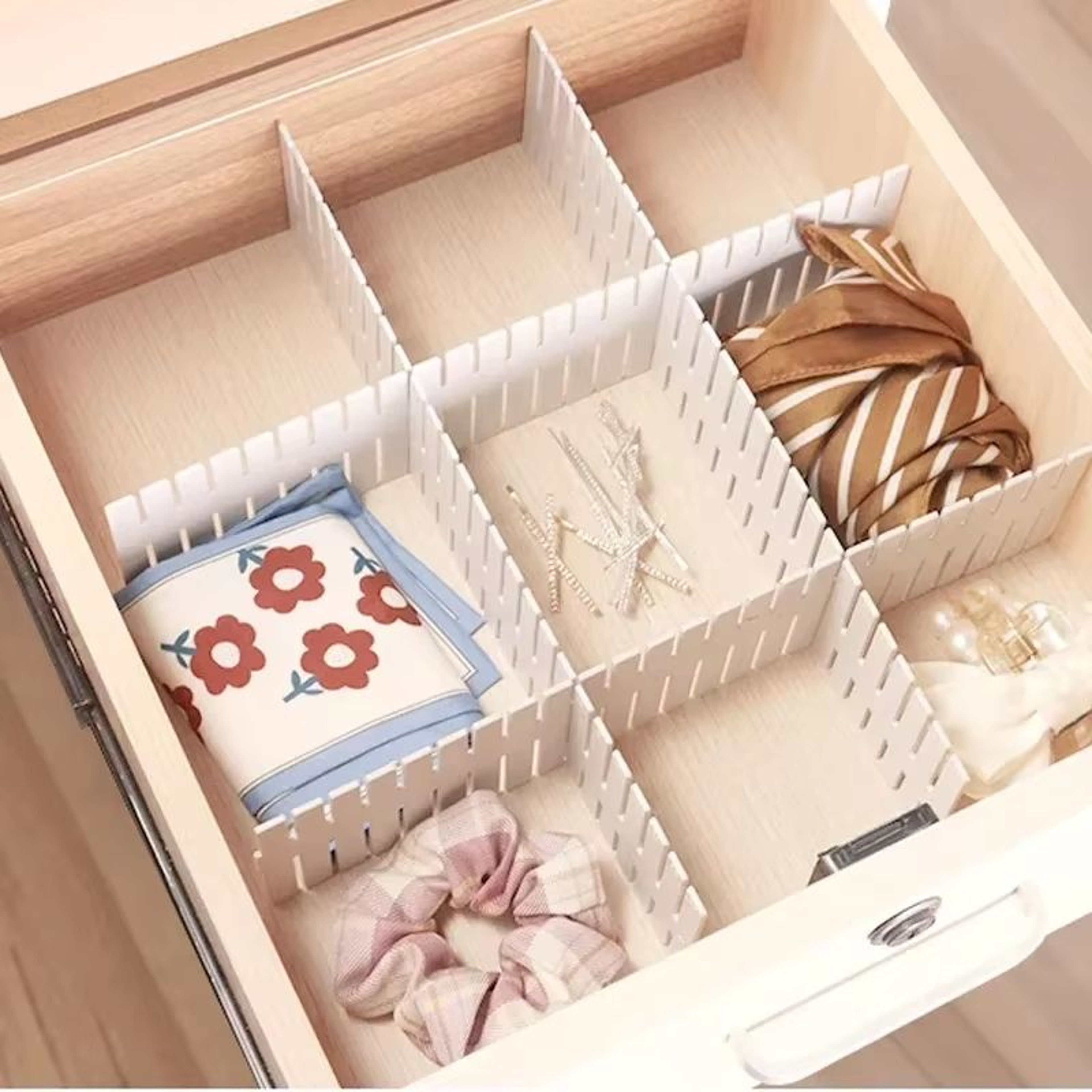 FlexiFit Adjustable Drawer Dividers  4 Or 8 Piece Set For Durable Storage And Cabinet Organization 1