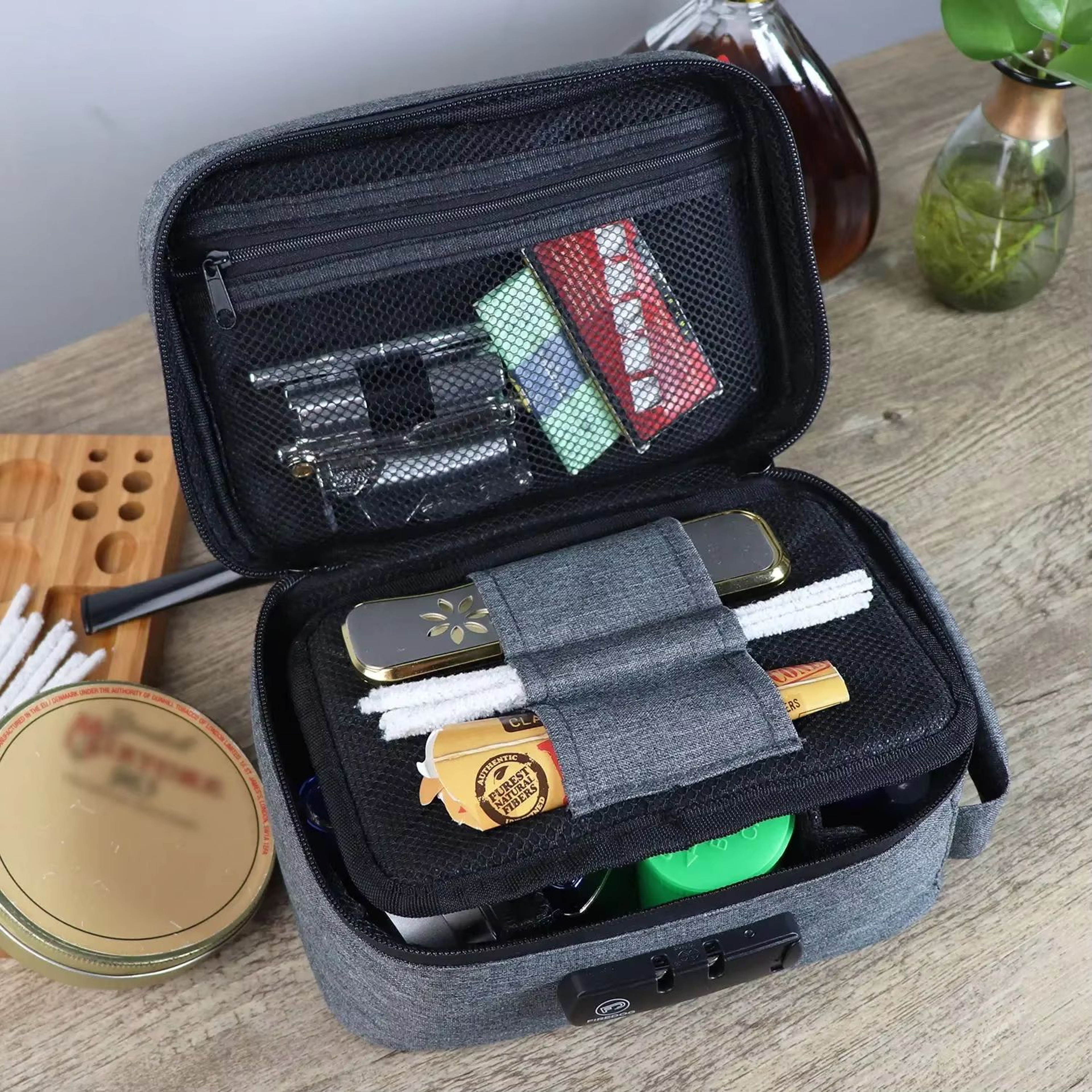 SecureLock Large Capacity Tobacco Pouch With Lock And Activated Carbon Deodorant 0