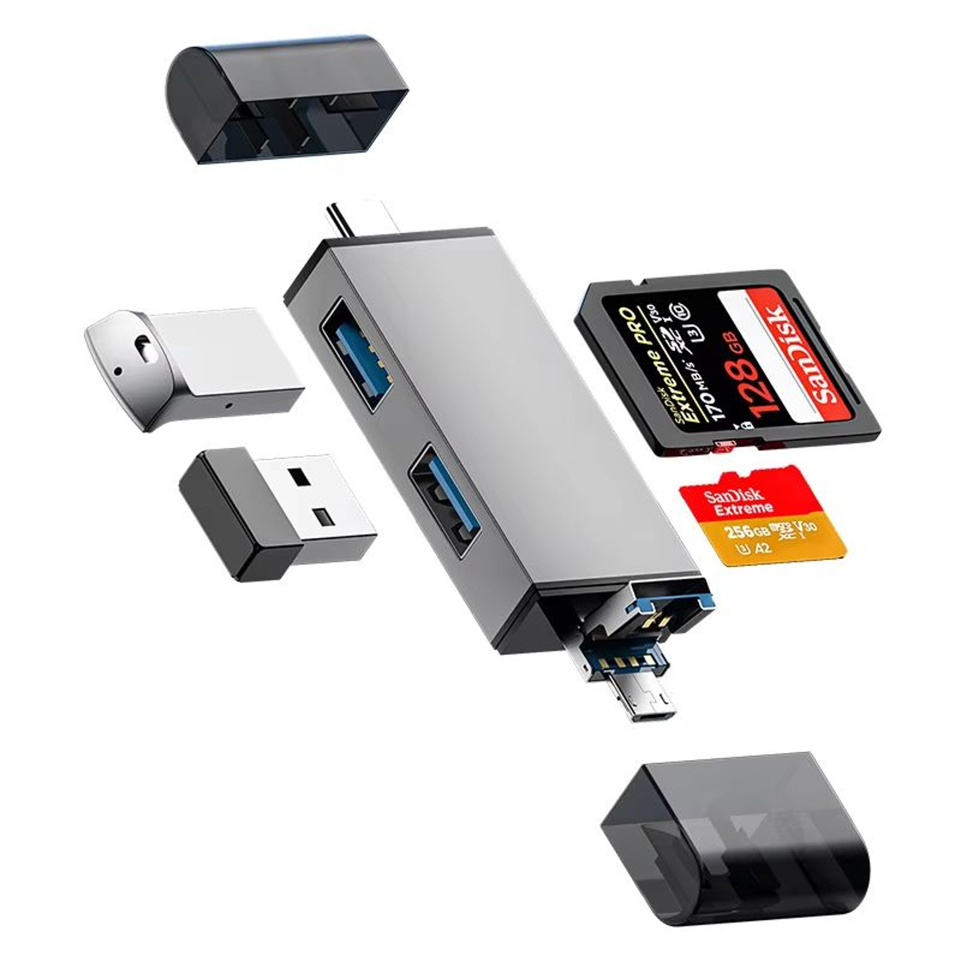 7 In 1 Multifunction USB 30 Card Reader And Type C OTG Adapter 5