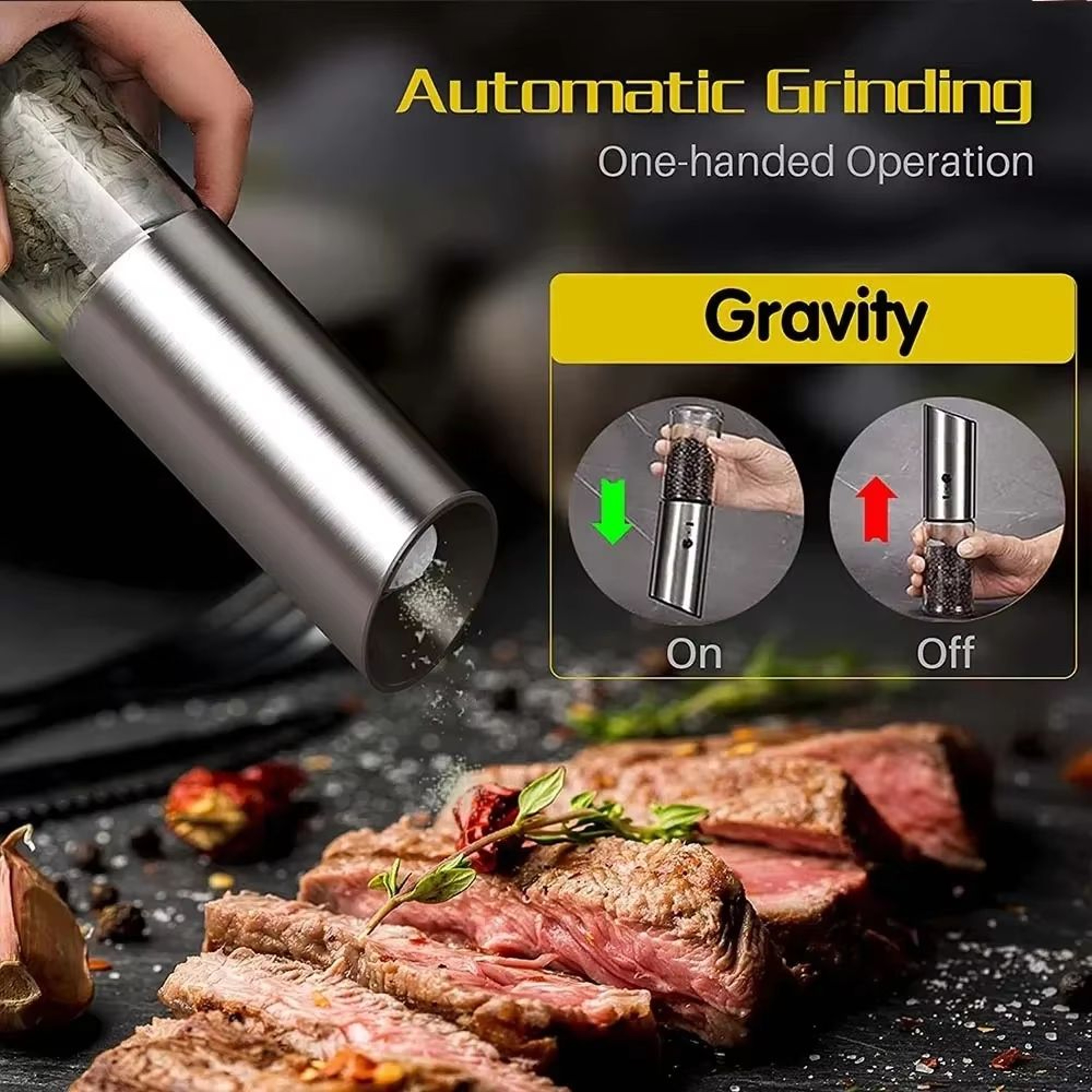 Electric Salt And Pepper Grinder USB Rechargeable Automatic Pepper Mill 2