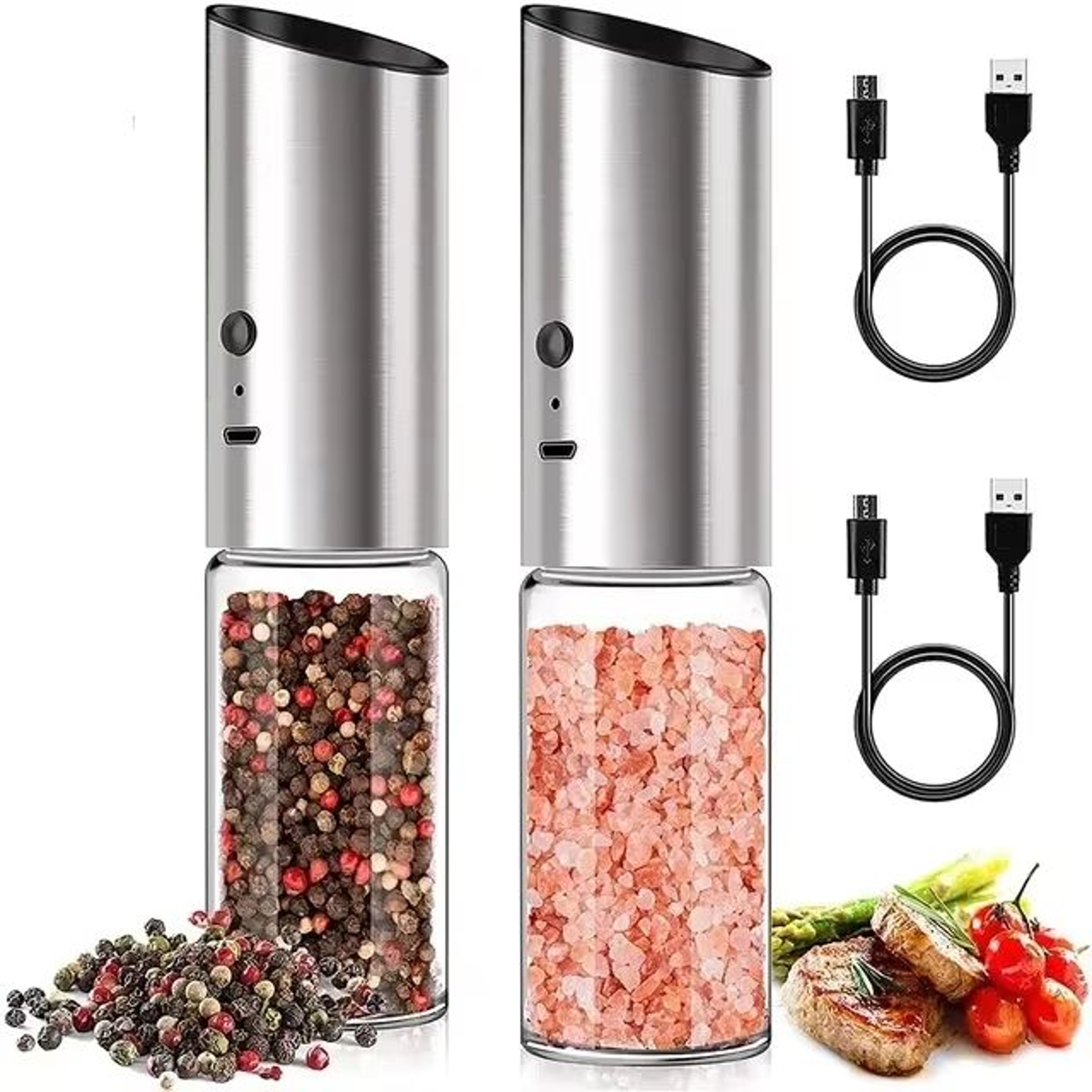 Electric Salt And Pepper Grinder USB Rechargeable Automatic Pepper Mill 7