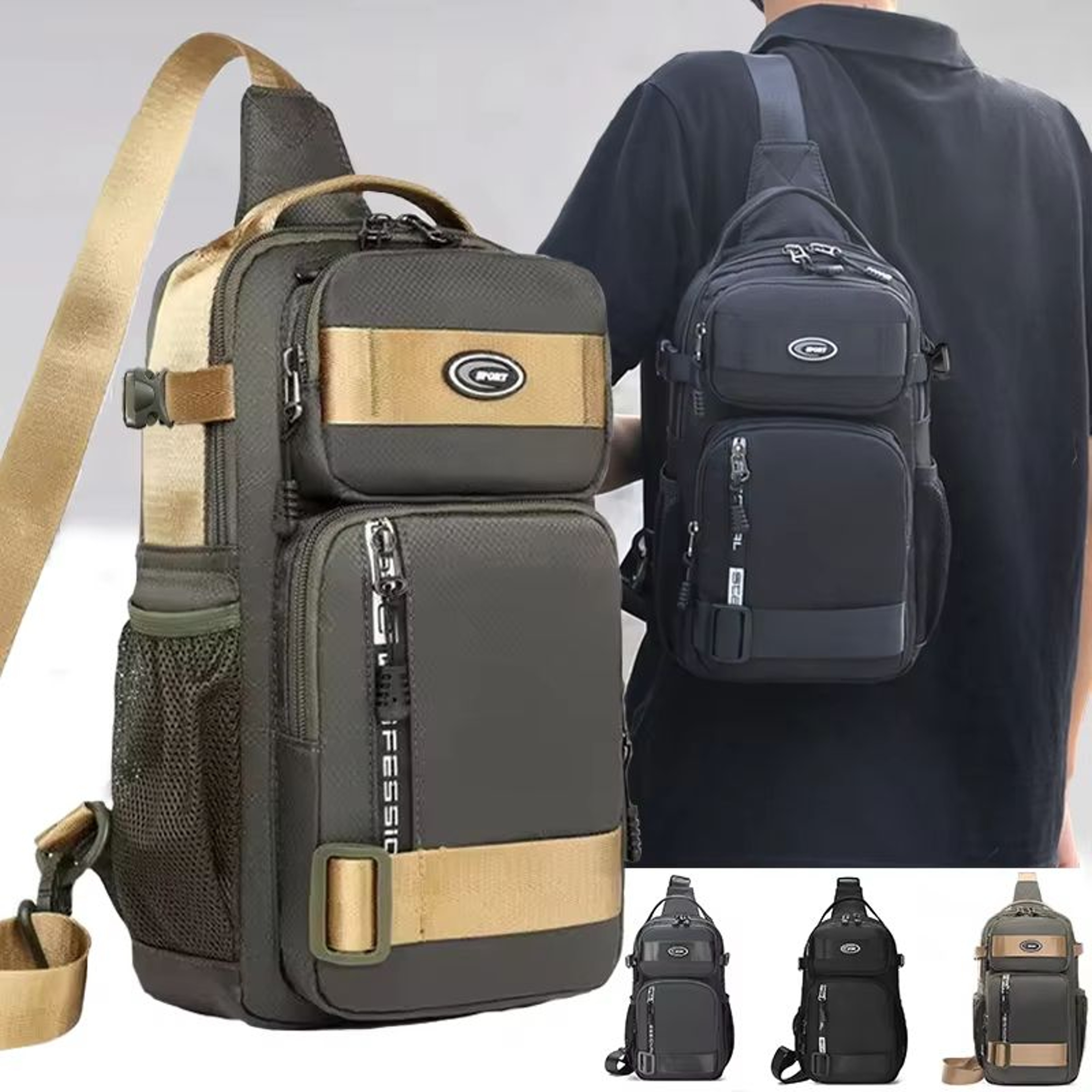 Riding Backpack For Men Lightweight Mens Chest Bag Casual Single Shoulder Crossbody Bag With Large  0