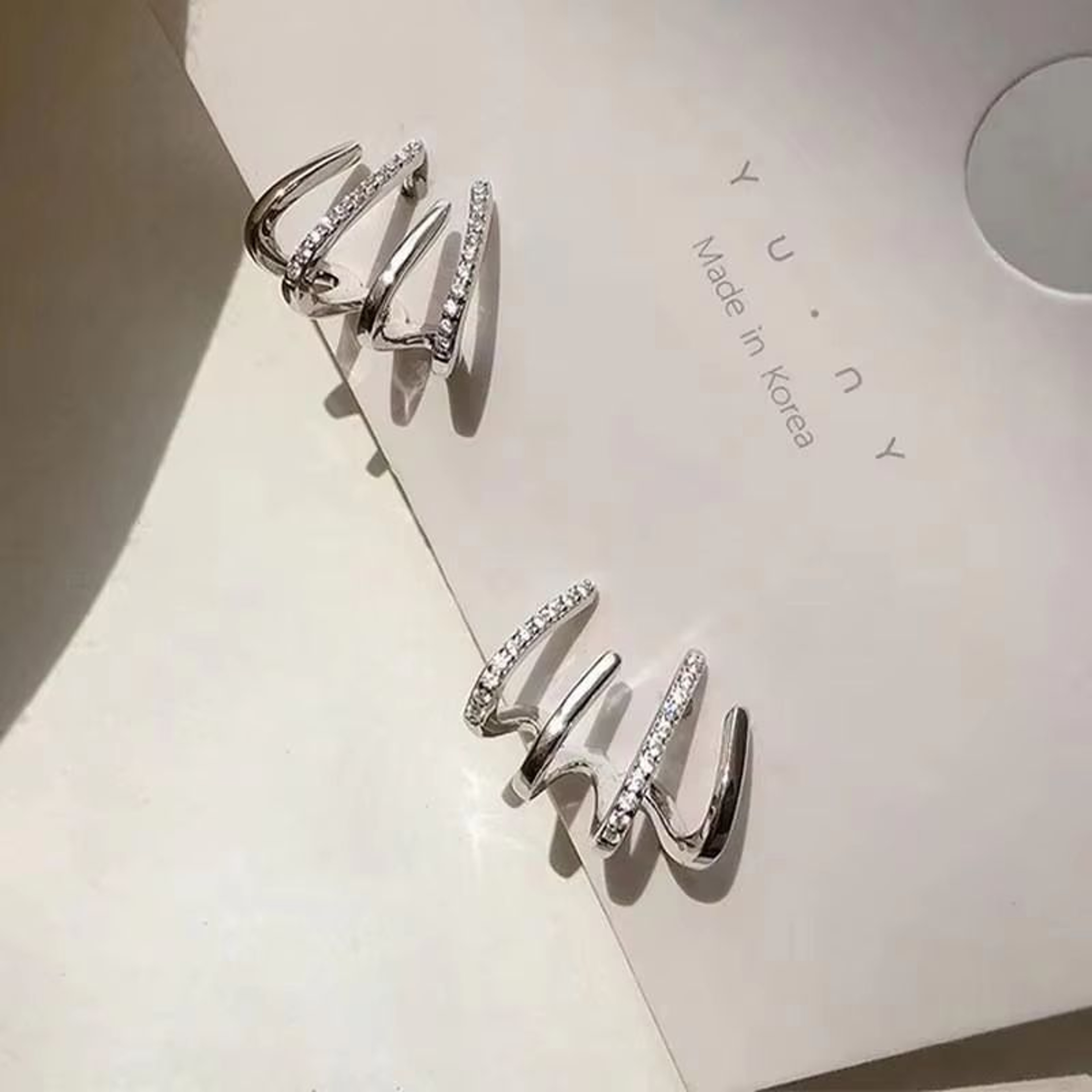 Korean Crystal Heart Hoop Earrings With 925 Silver Needle For Women 11