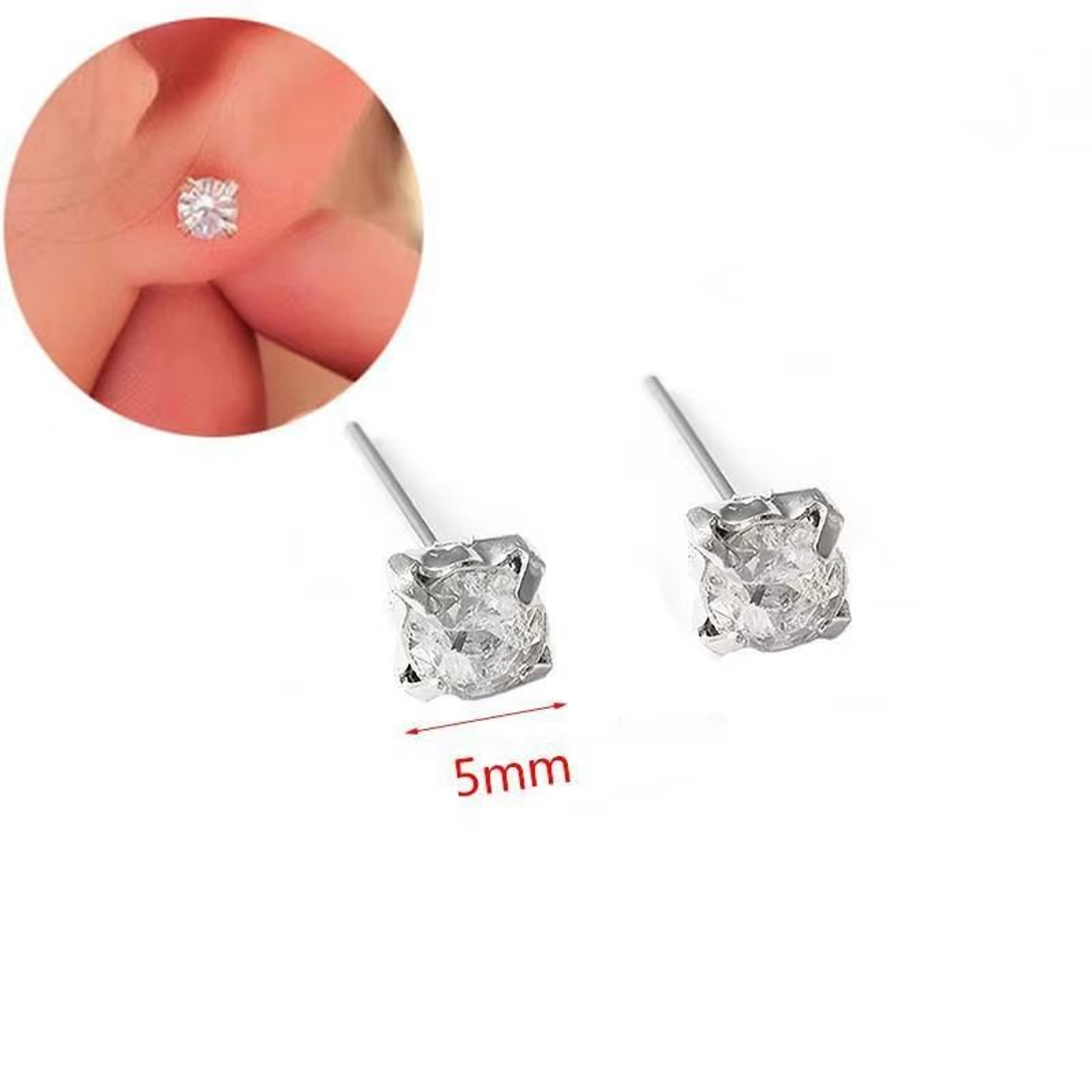 Korean Fashion Crystal Heart Zircon Earrings For Women 925 Silver Needle 5