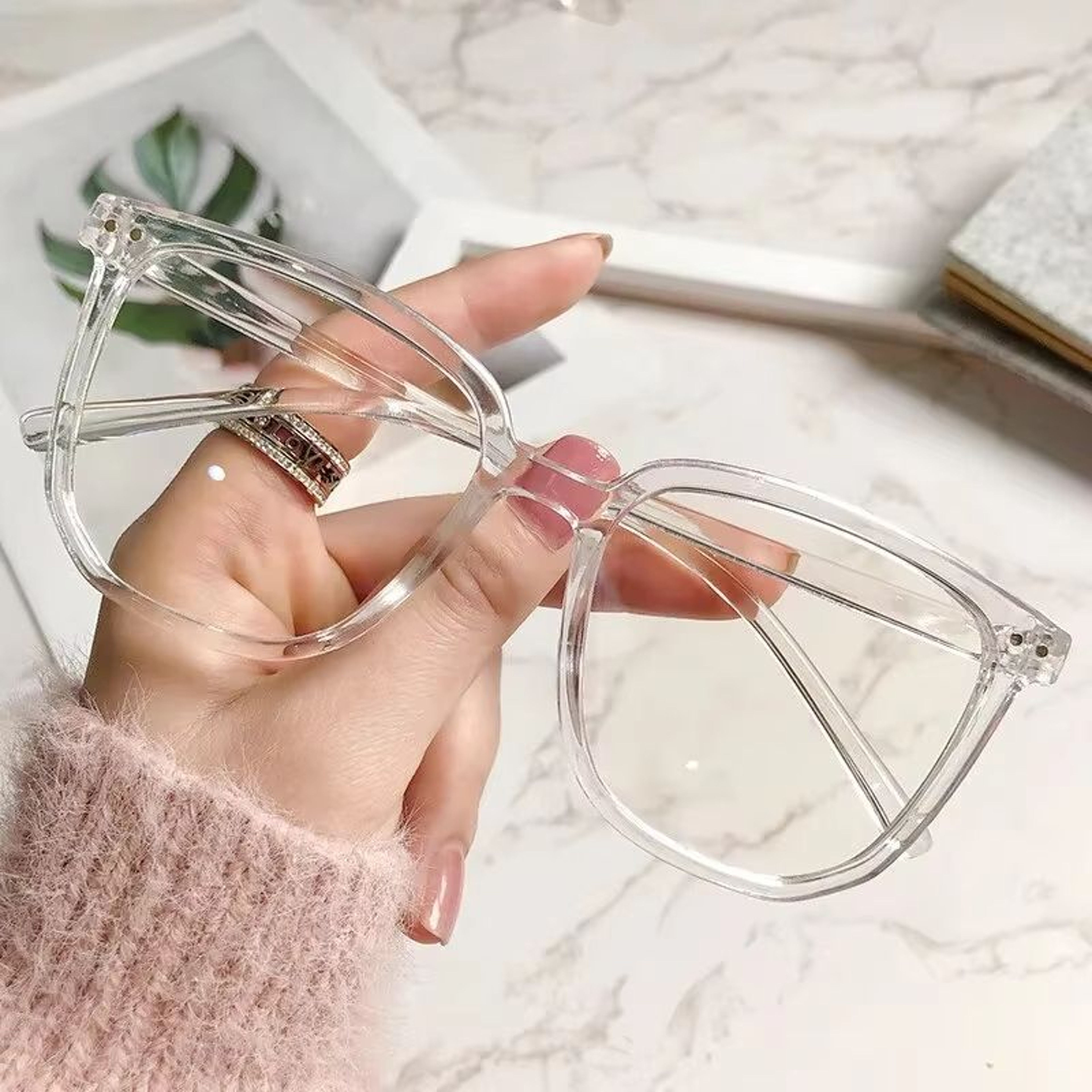 Retro Anti Blue Light Glasses For Women With Flat Light Frame 7