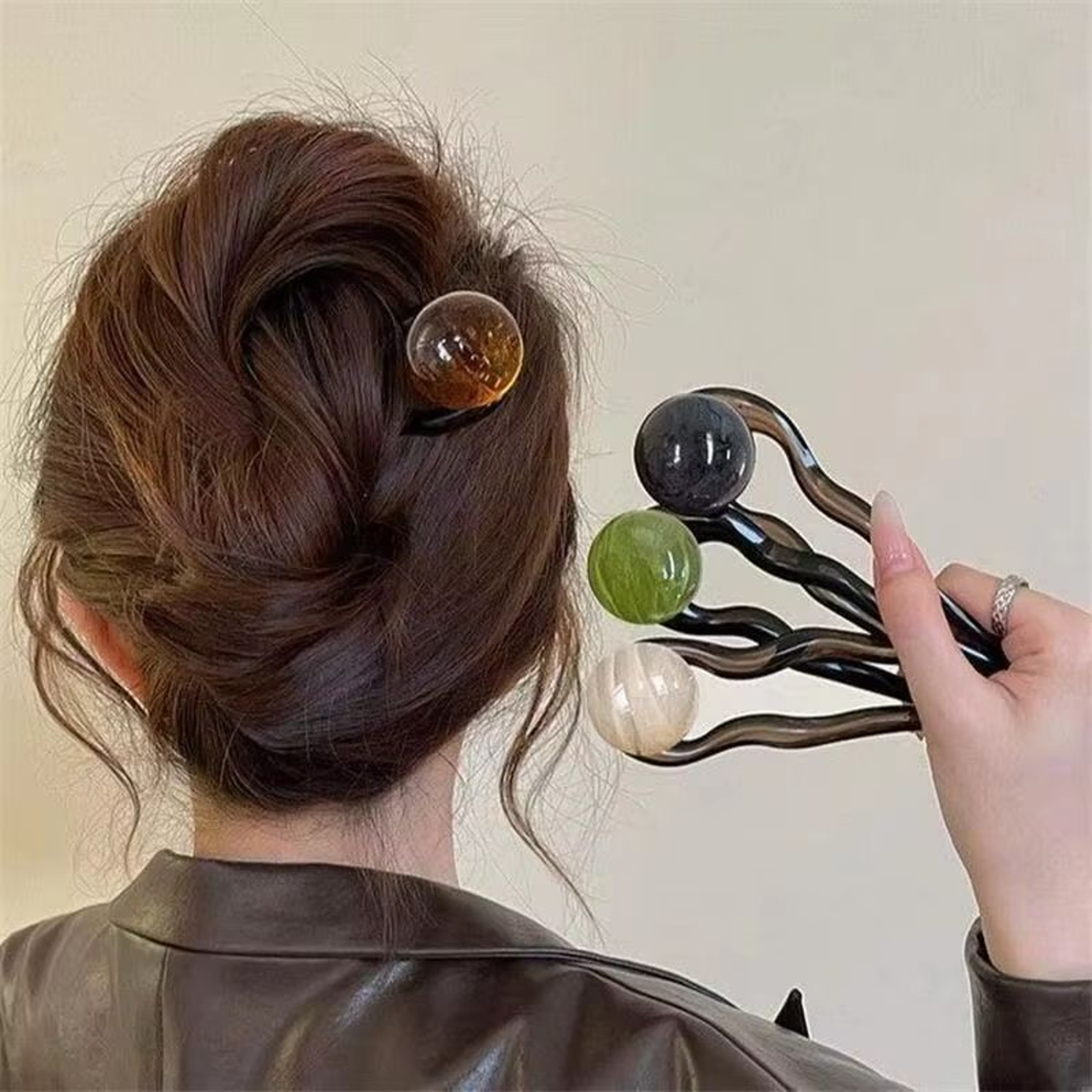 Pastel Pearl Hair Accessories For Women U Shaped Hairpin Bun Fork 0