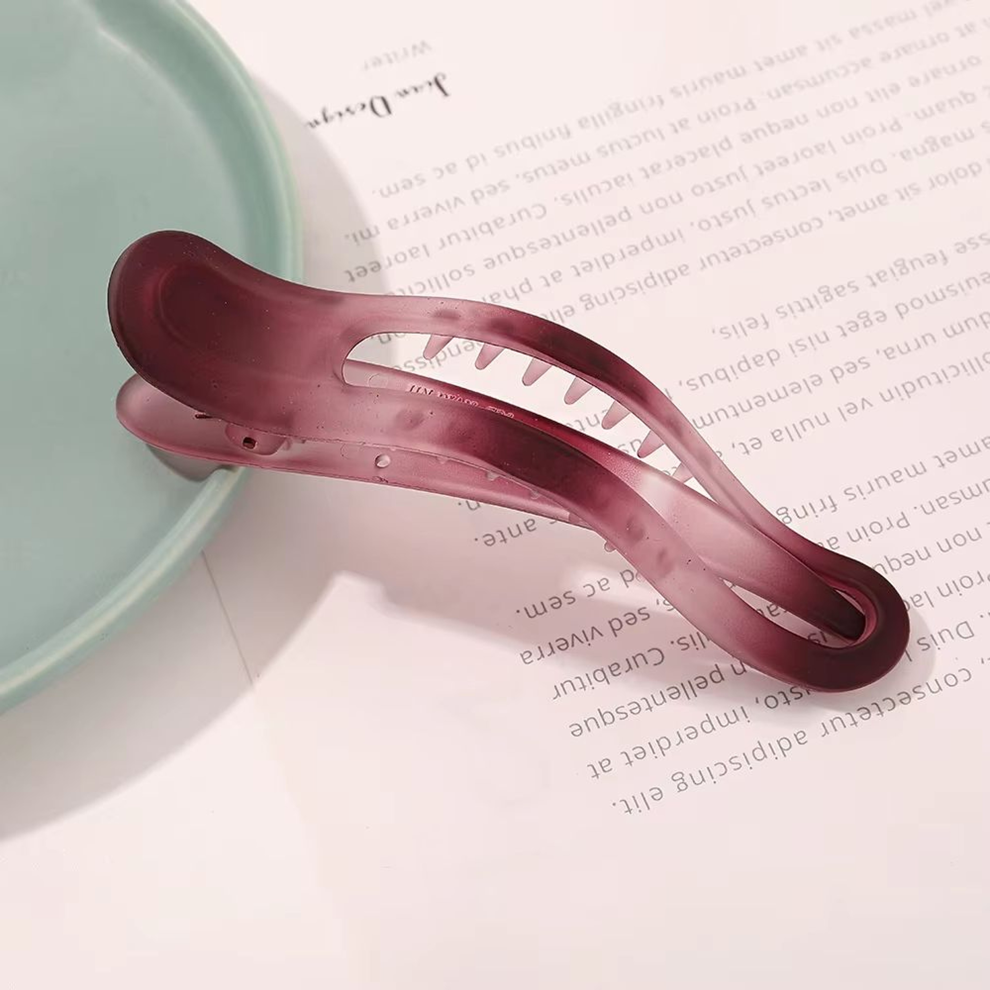 Matte Bow Duckbill Hair Clips  Solid Color Acrylic Hair Claws For Women 11
