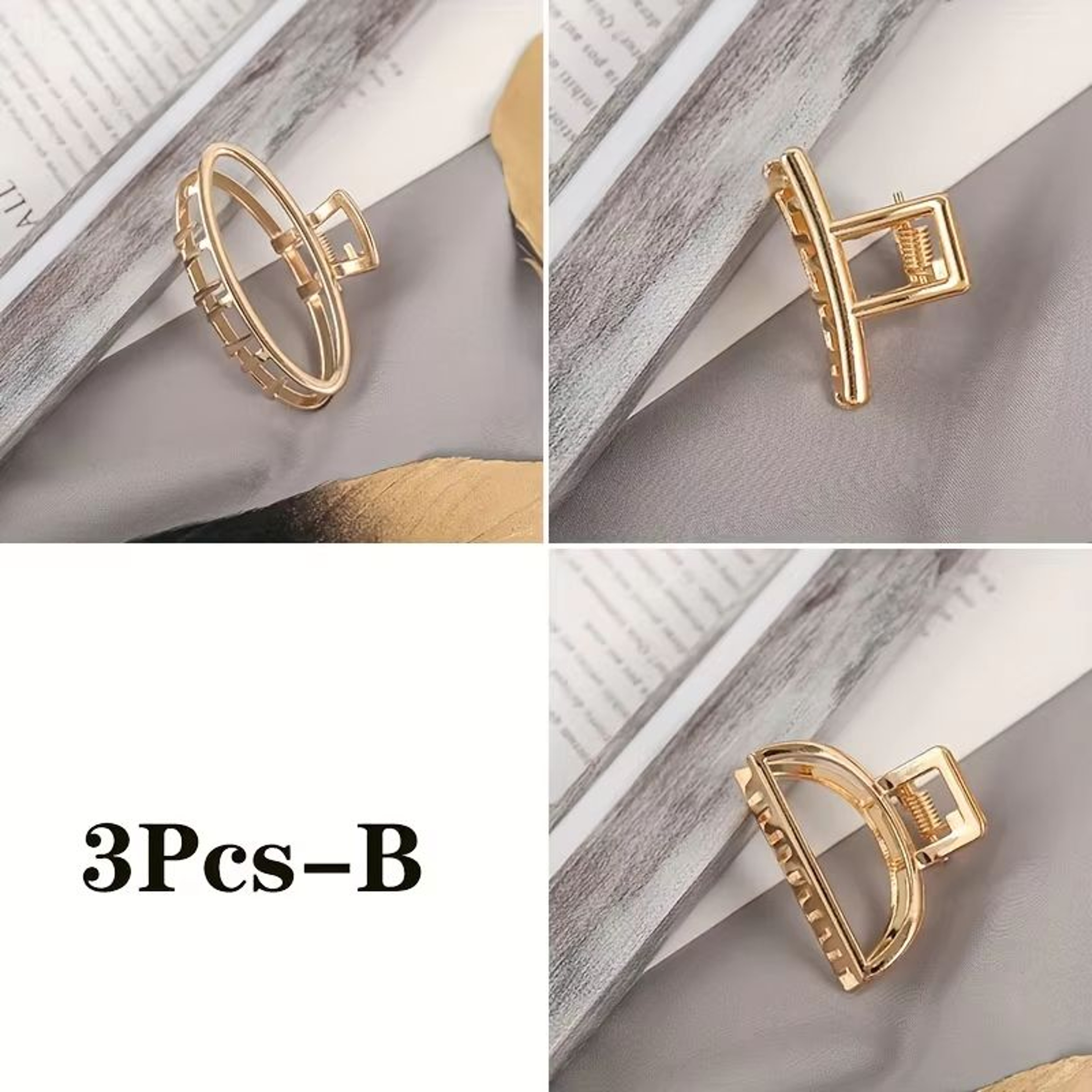 SweetHeart Mini Metal Hair Claw Clips  Non Slip Hollow Heart Barrettes For Women  Girls 15