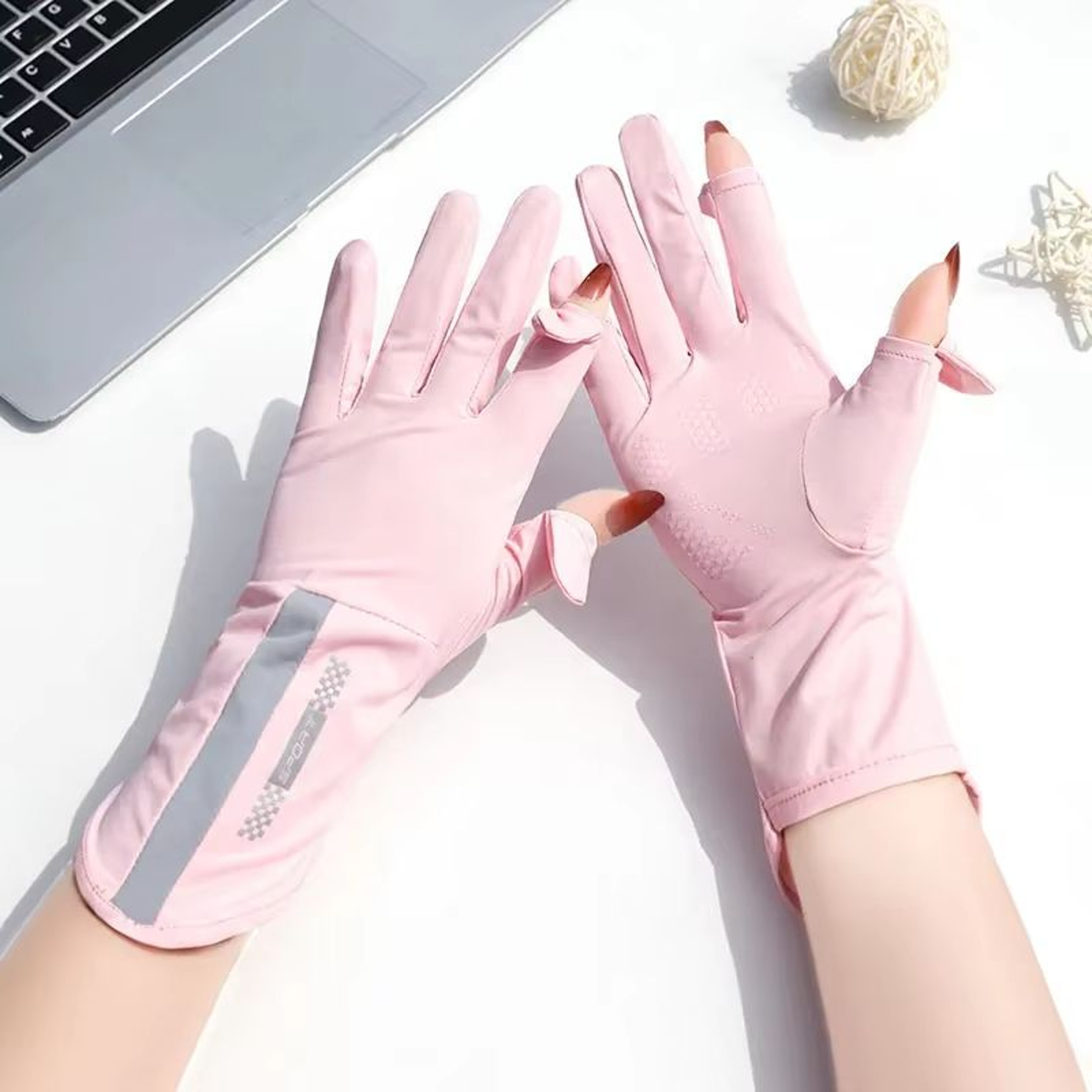BreezeGuard Summer Sunscreen Gloves Womens Thin Ice Silk UV Driving Gloves UPF 50 0