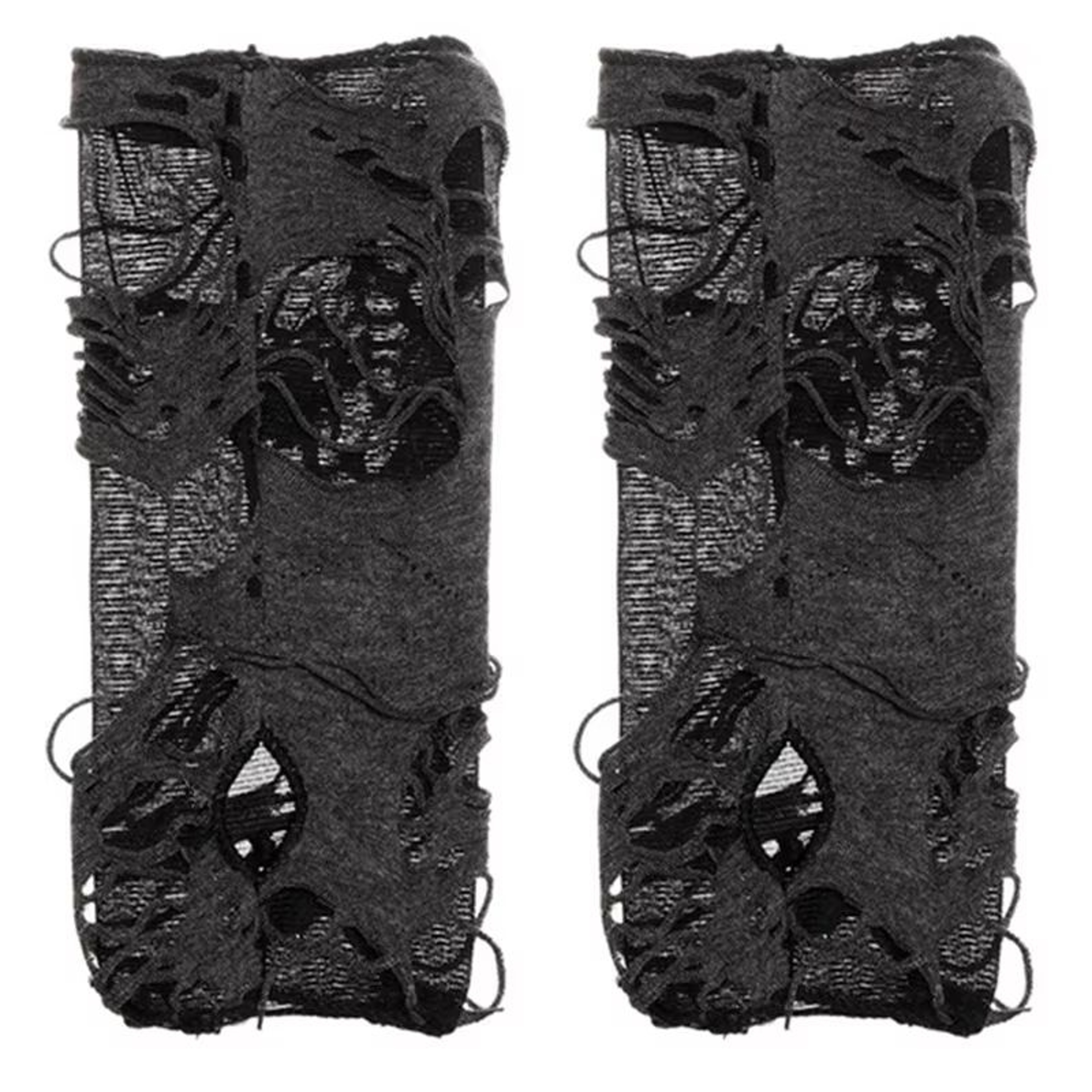Midnight Edge Gothic Black Gloves  Unisex Fingerless Long Club  Cosplay Mitts 6