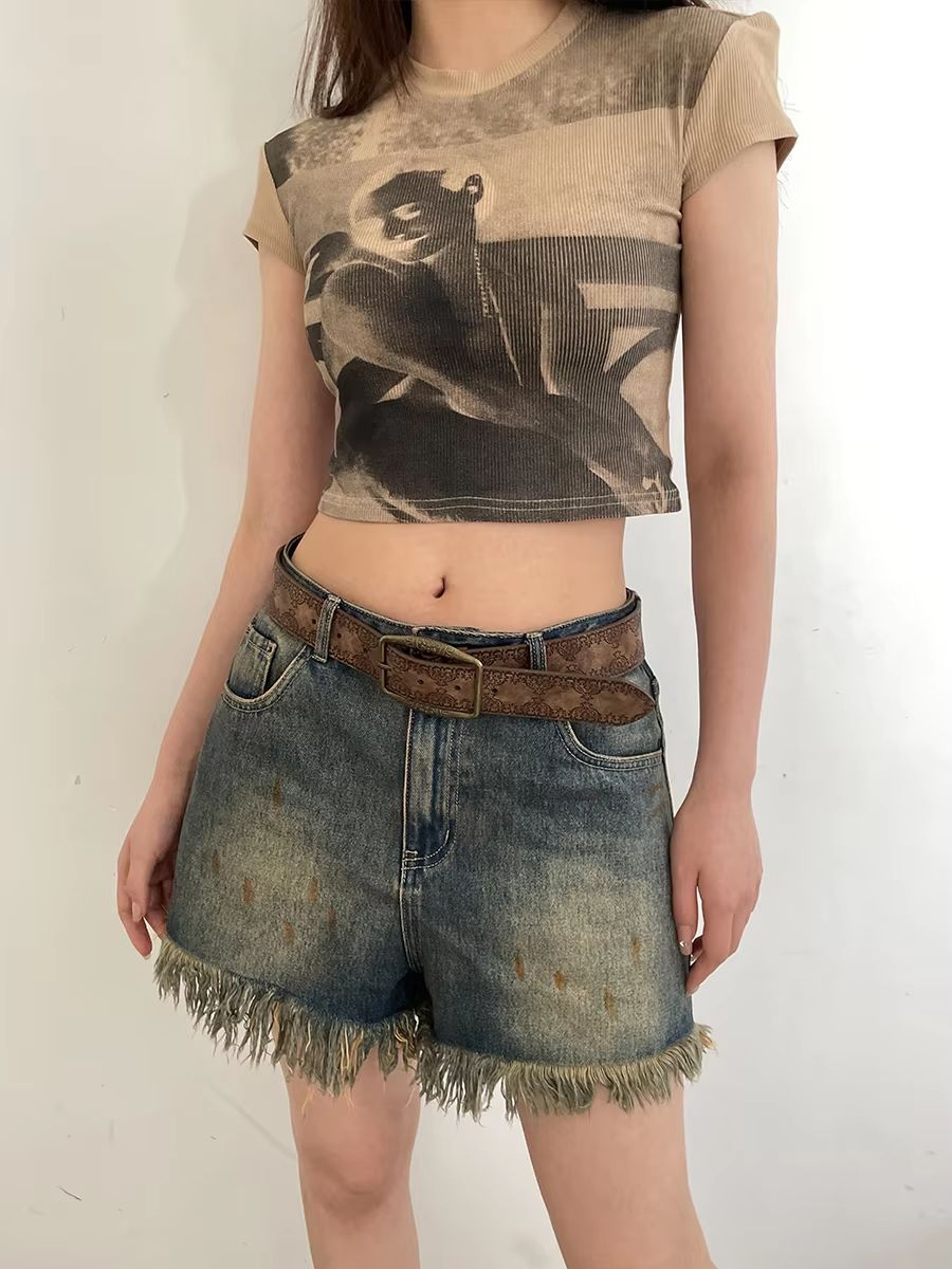 Aurora Muse Y2K Belt  Retro Brown Boho Waist Belt For Jeans  Dresses 2