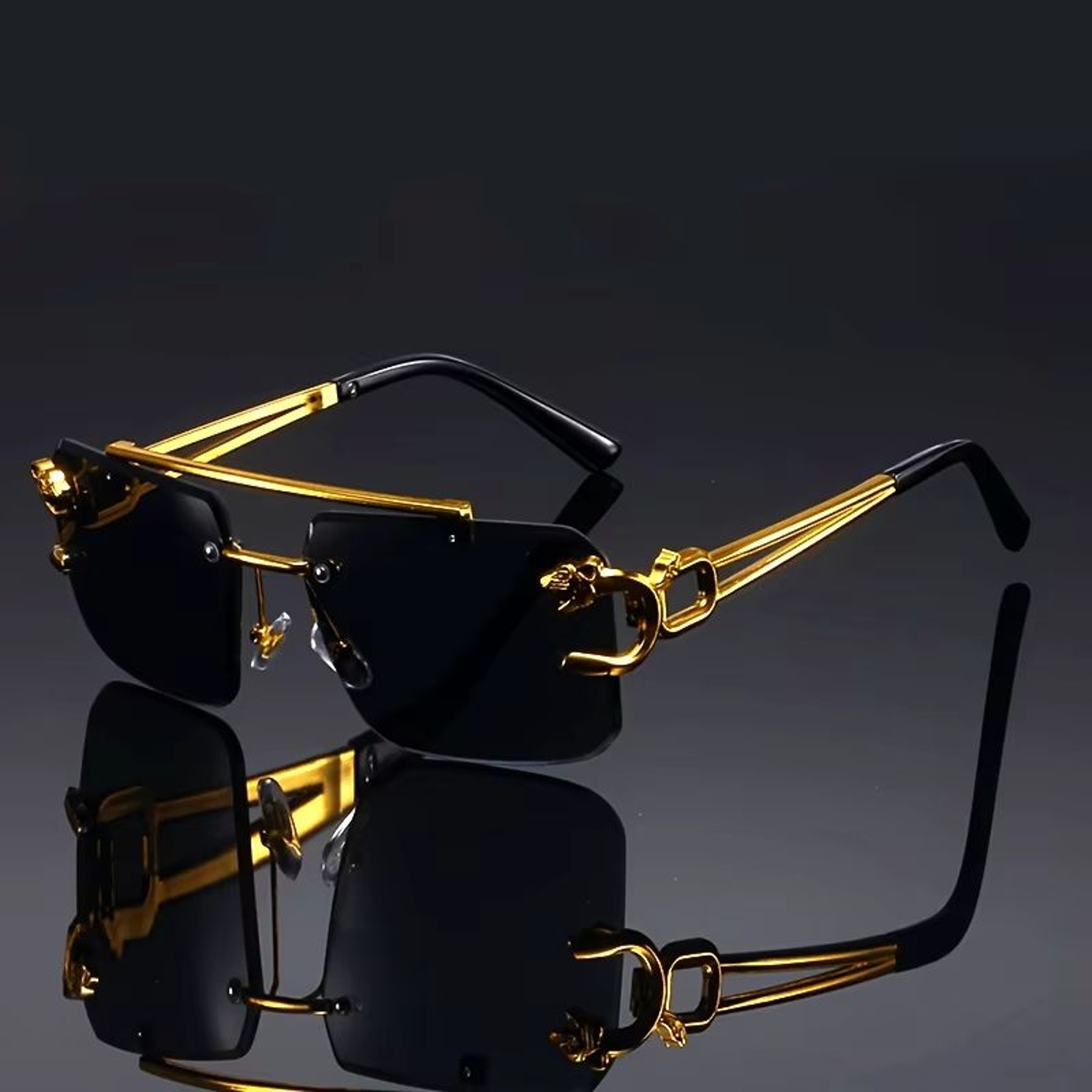 Golden Edge Frameless Luxury Sunglasses  Unisex AntiGlare Outdoor Travel Shades 0