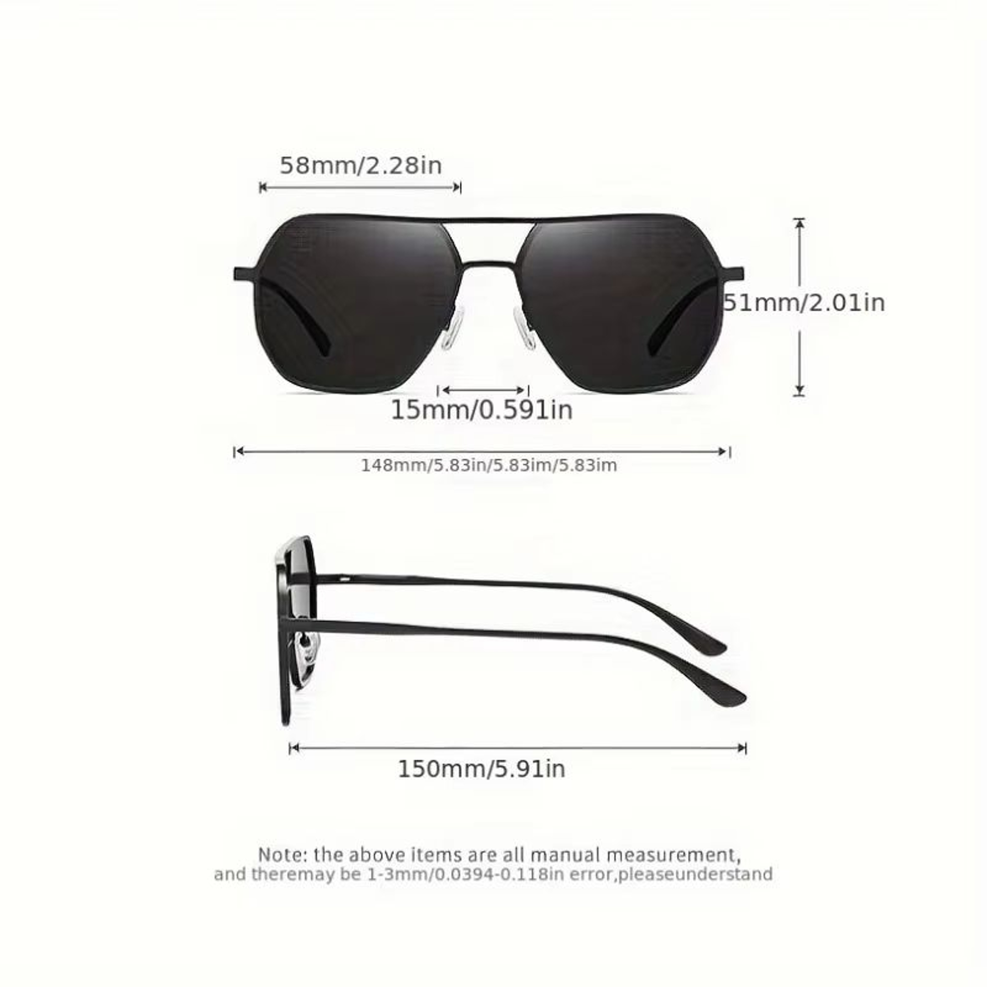 DriveShade Photochromic Polarized Square Sunglasses  Metal Frame Unisex 3