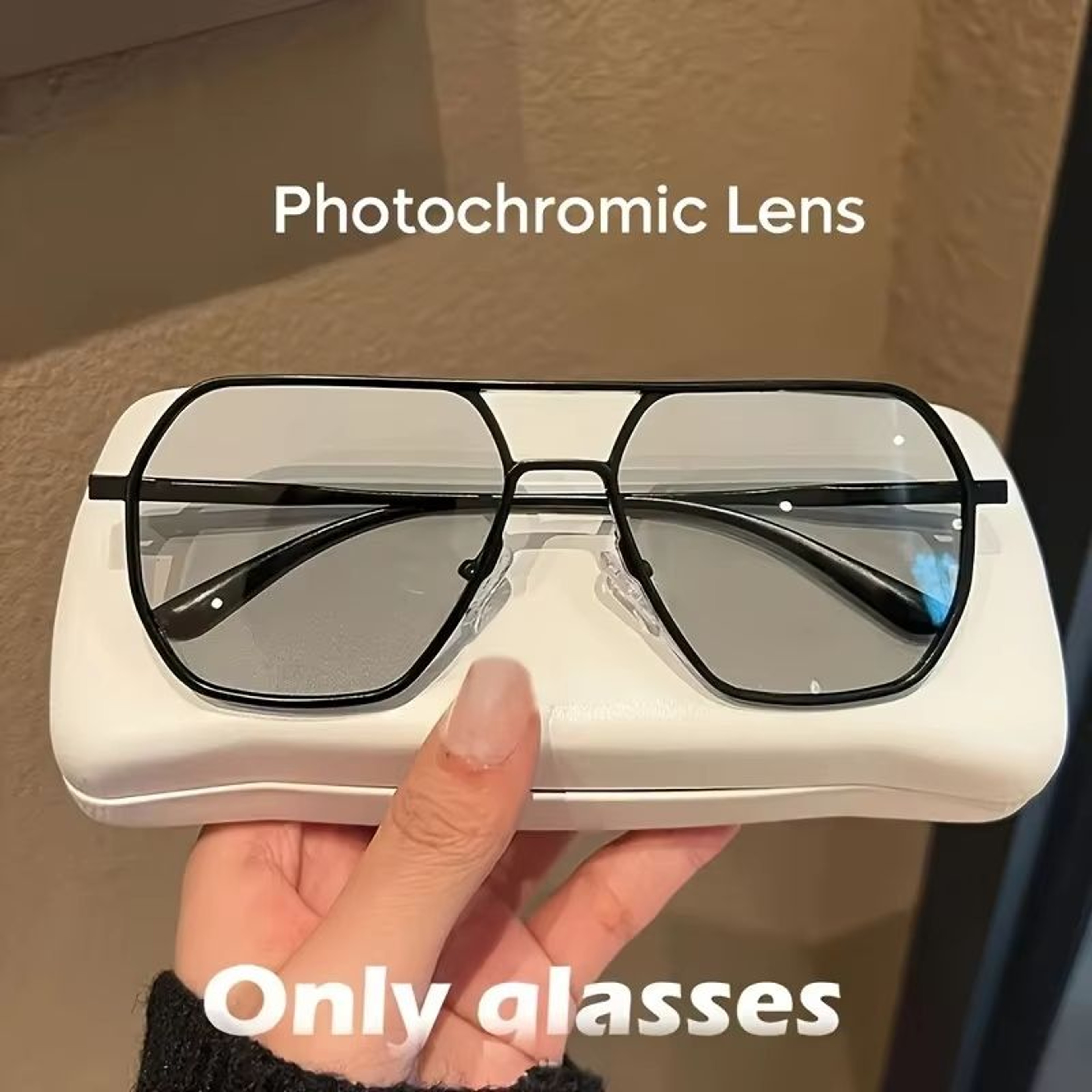 DriveShade Photochromic Polarized Square Sunglasses  Metal Frame Unisex 8
