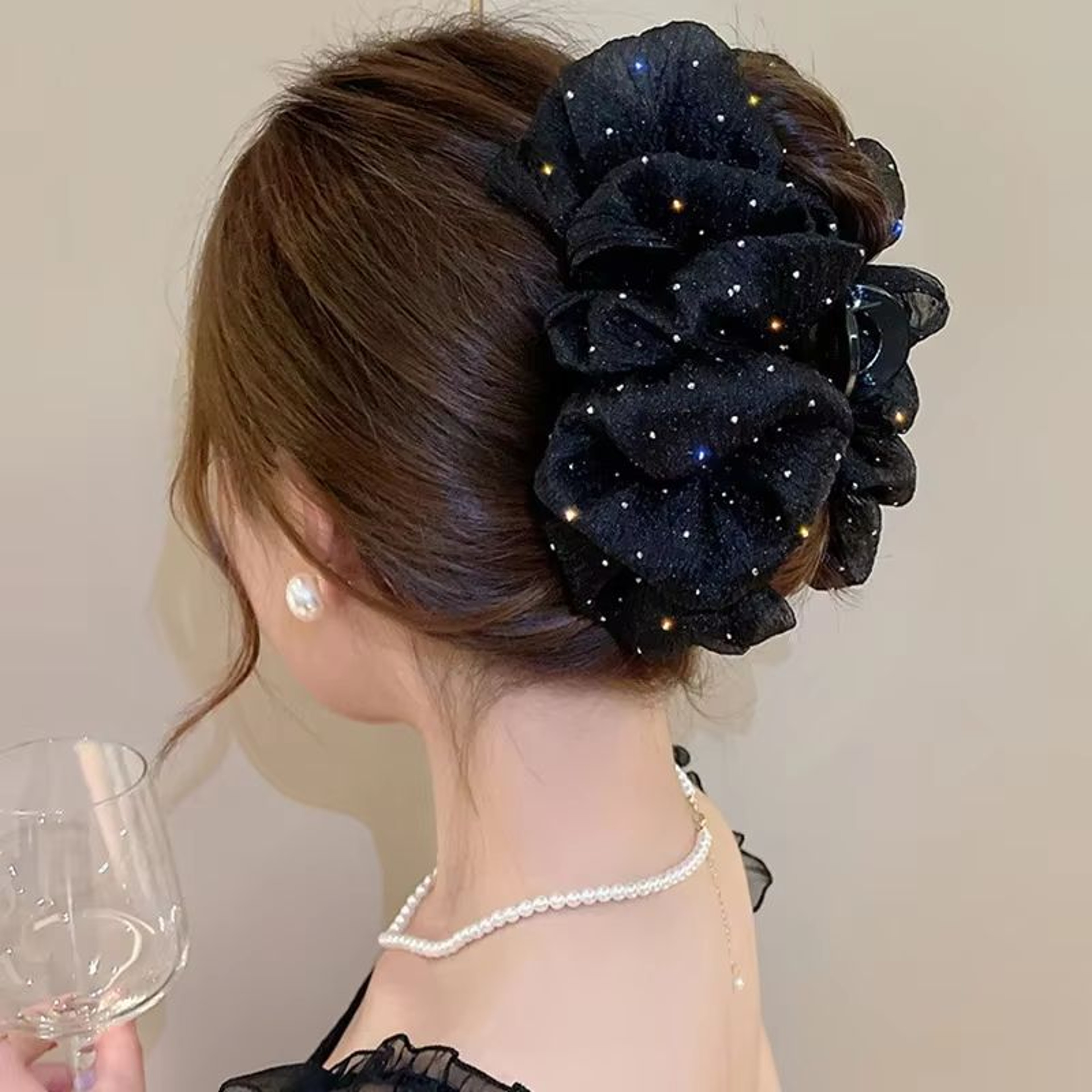 MeshBow Clip Elegance Hair Claw  Stylish Korean Inspired Hair Accessory For Women  Girls 0