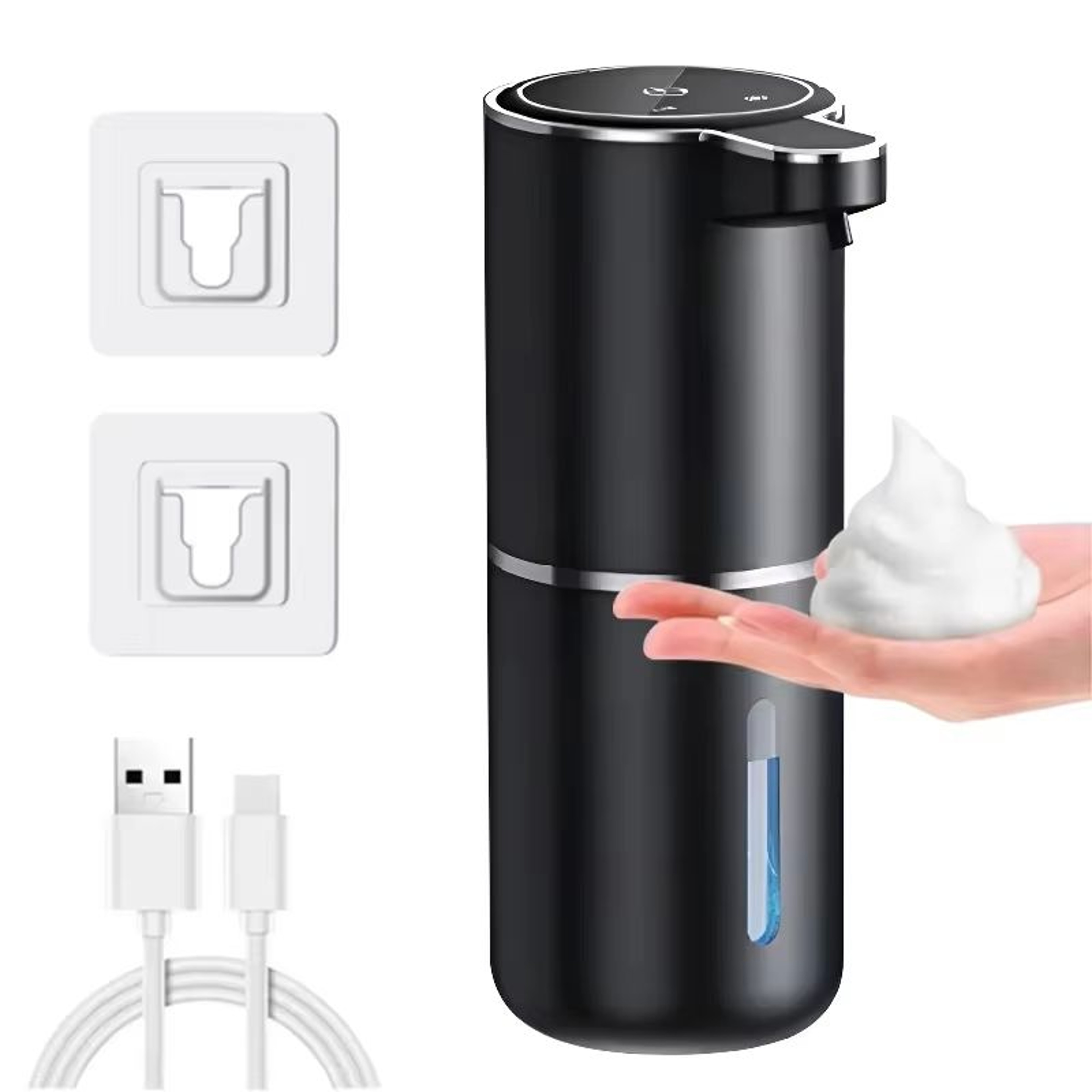 AutoFoam Touchless 380 Ml USBRechargeable Foam Soap Dispenser  4Level Adjustable For Bathroom  Kitc 9