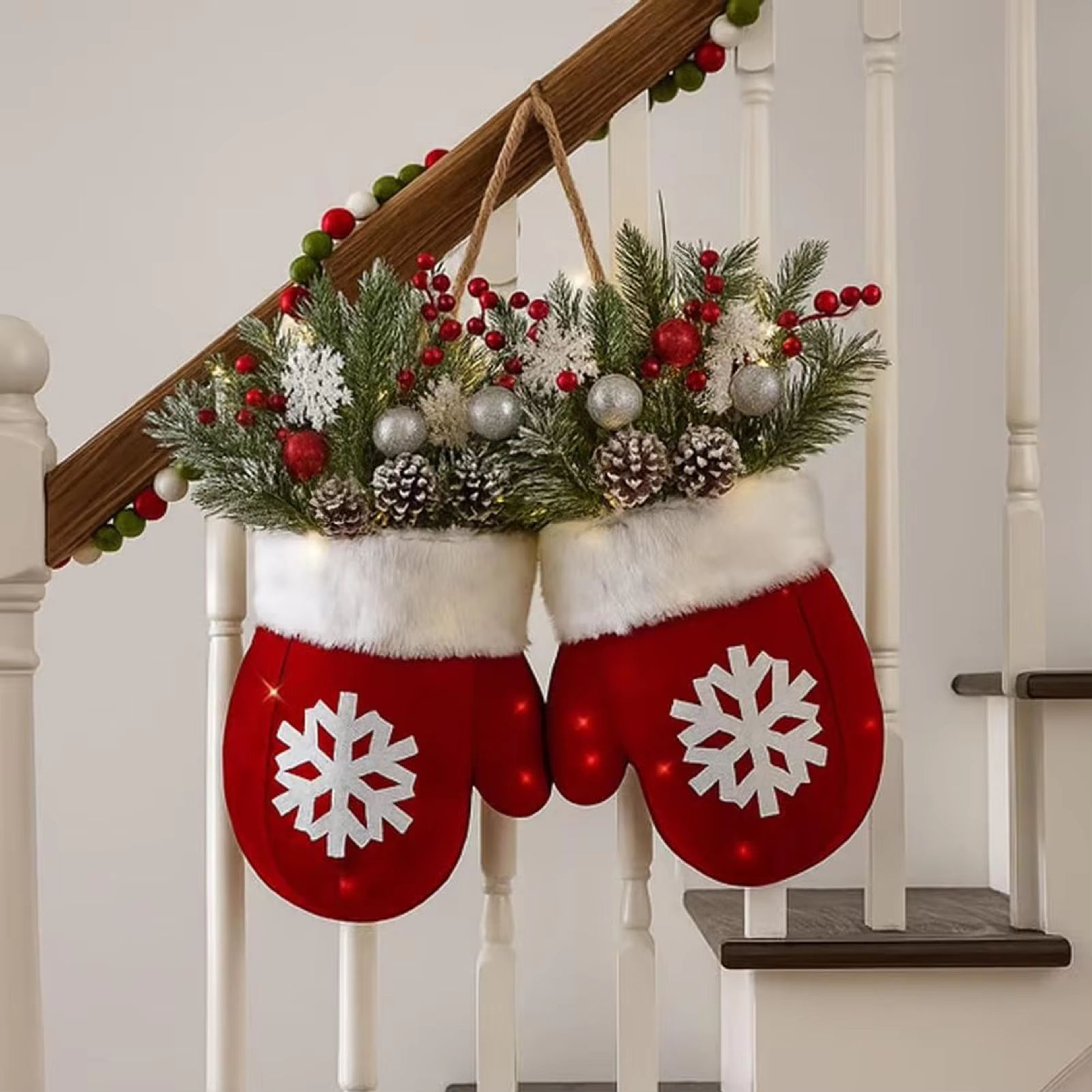 GloveShape SimulatedFlower Garland Wreath  Creative 2025 Christmas Decor 5