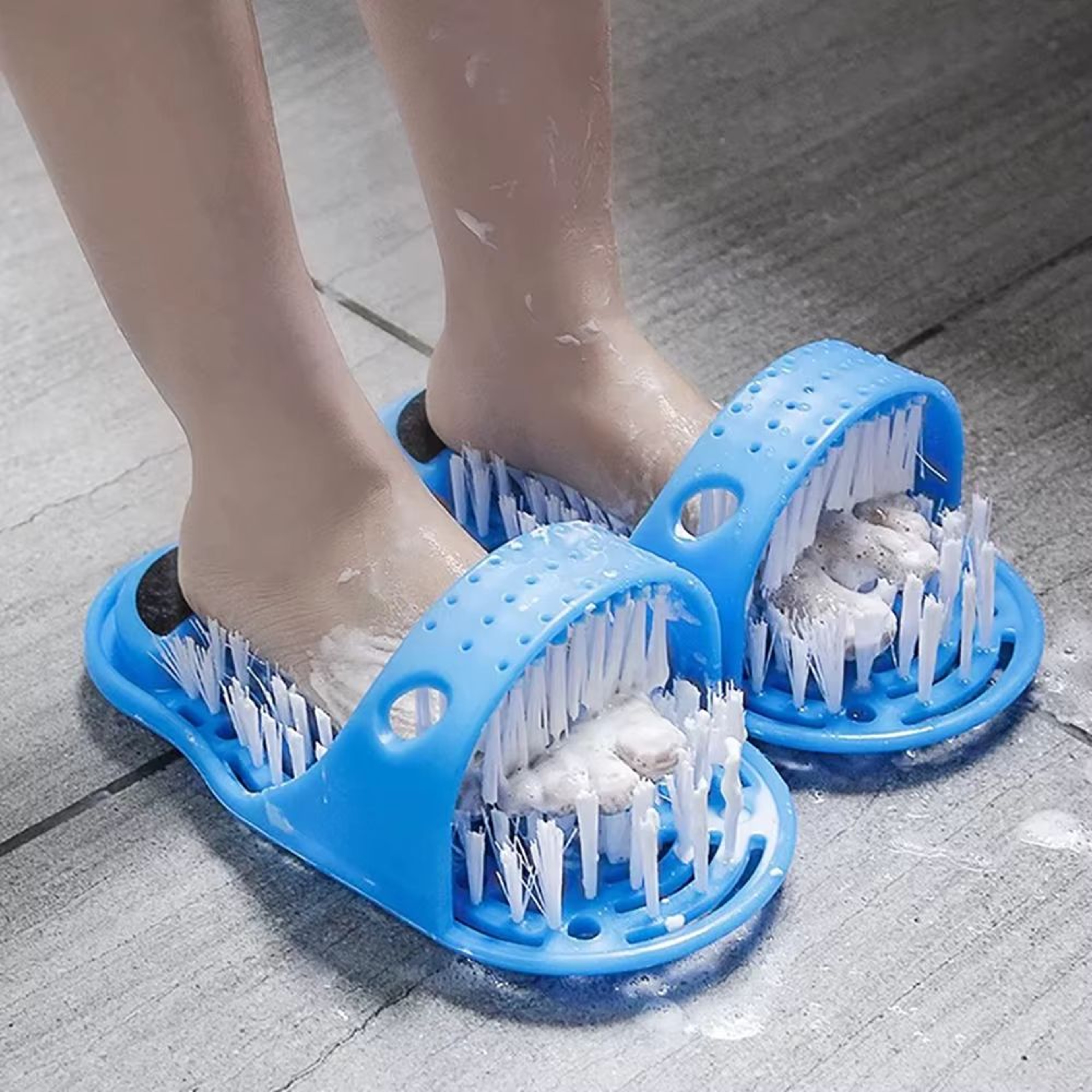 FootSpa Glide Scrubber Massager Slipper  Shower Foot Brush  DeadSkin Remover 0