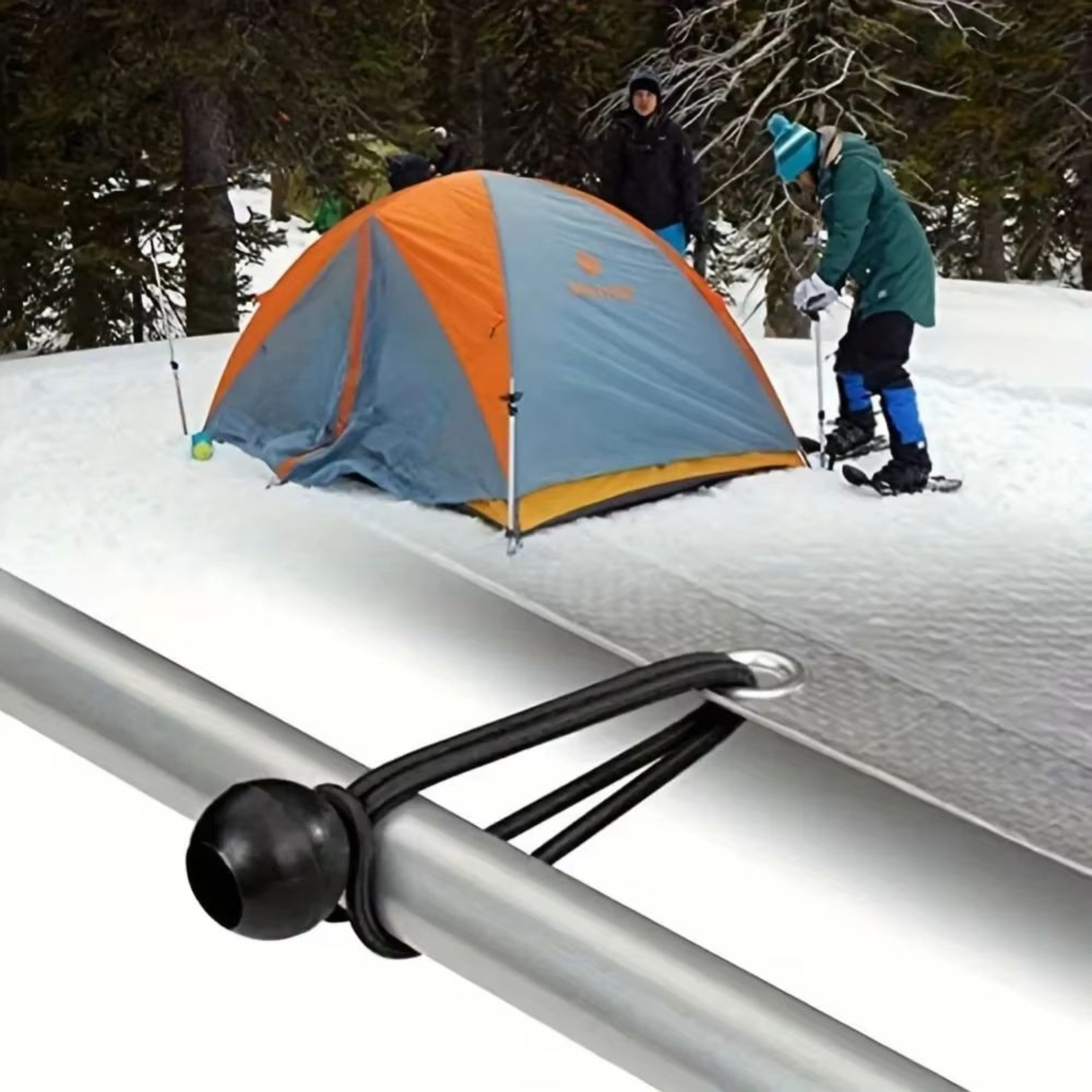 Ultra Secure 20 PCS Ball Bungee Cord Set  Elastic Rope Tarpaulin Flagpole TieDowns For Camping Tent 4