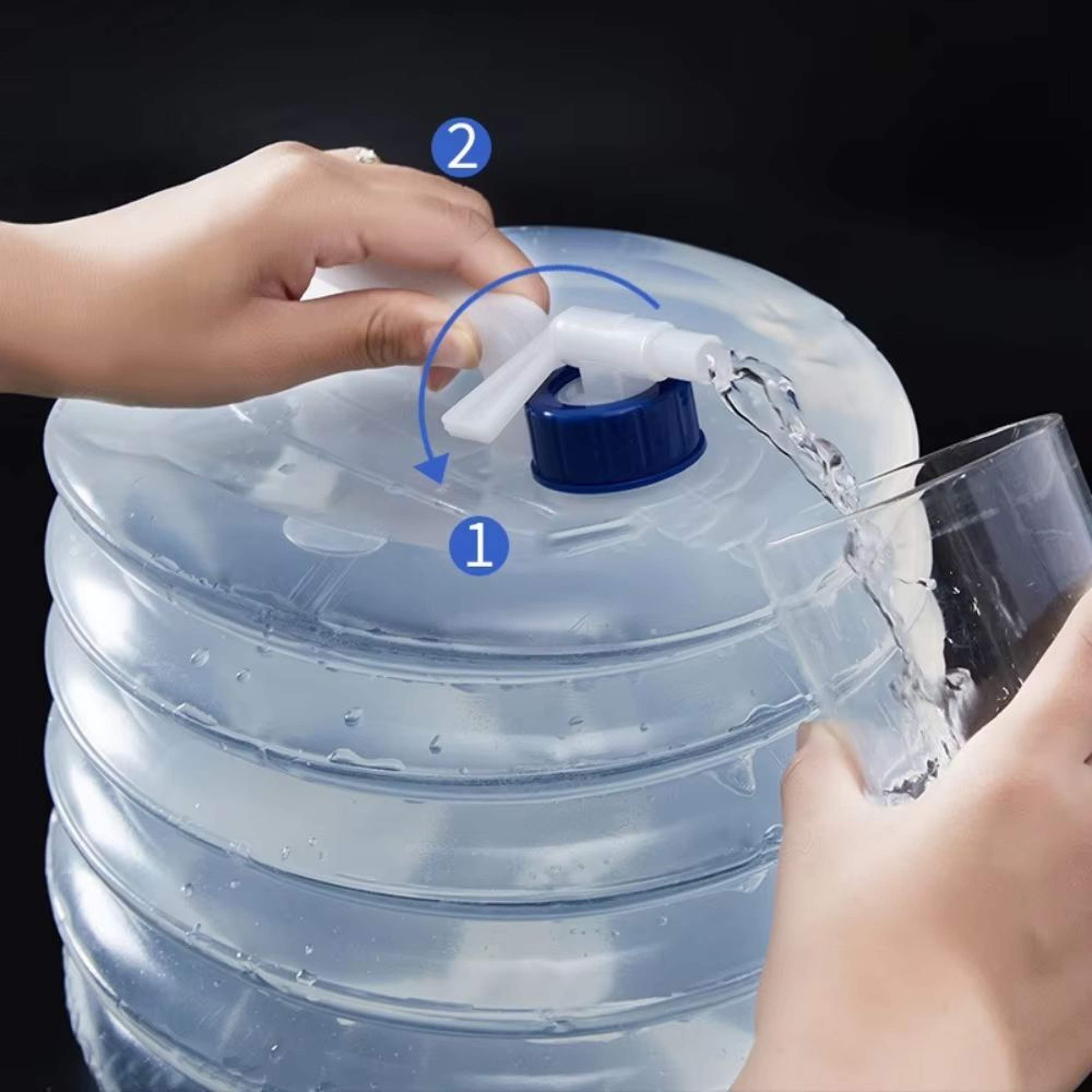 Outdoor Folding Water Container 51015 L Thickened Portable Car Camping Water Storage Bucket 1