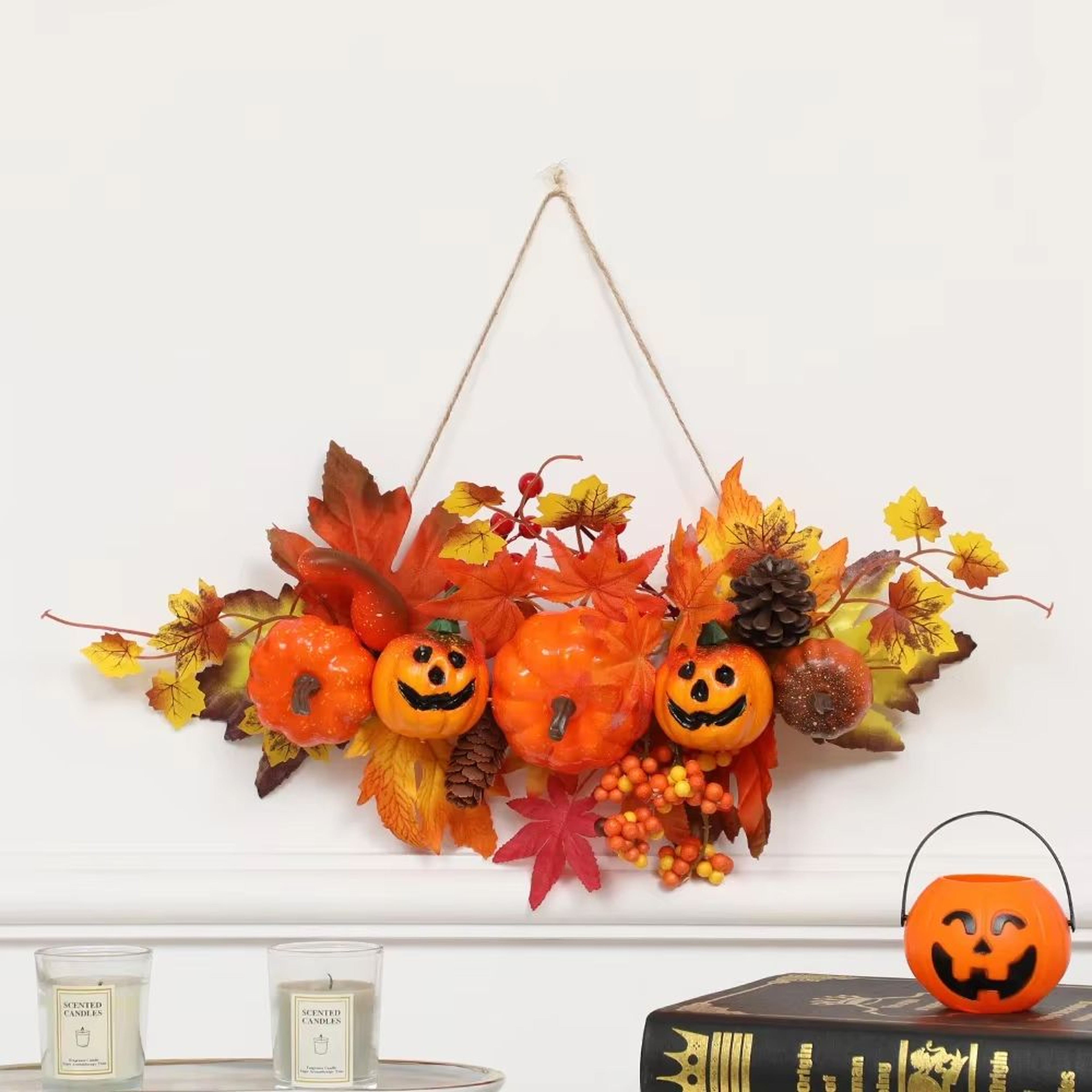 Harvest Glow Maple Leaf Pumpkin Berry Wall Hanging Pendant For Autumn Decor 7