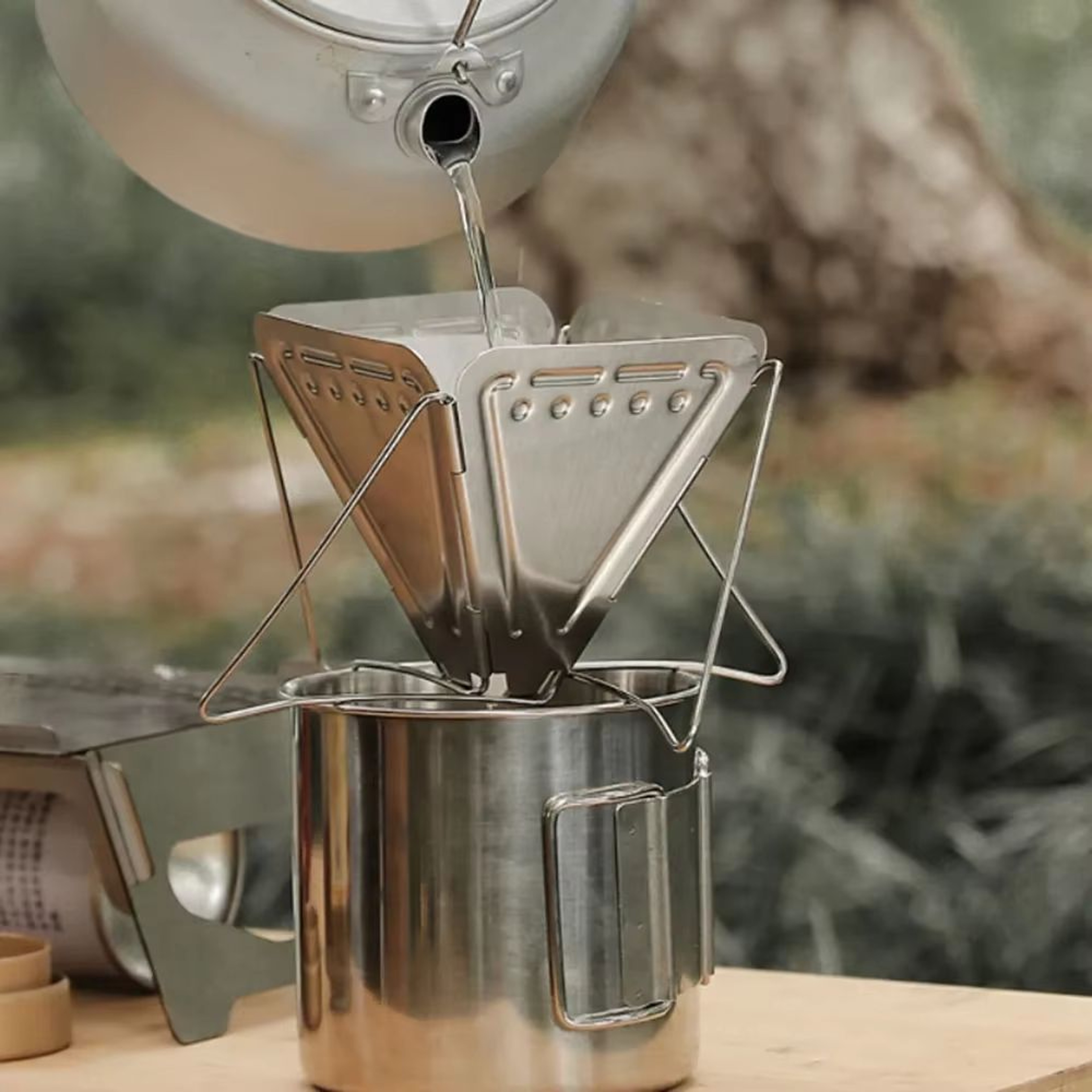 Mini 304 Stainless Steel Foldable Portable Coffee Dripper Rack 1