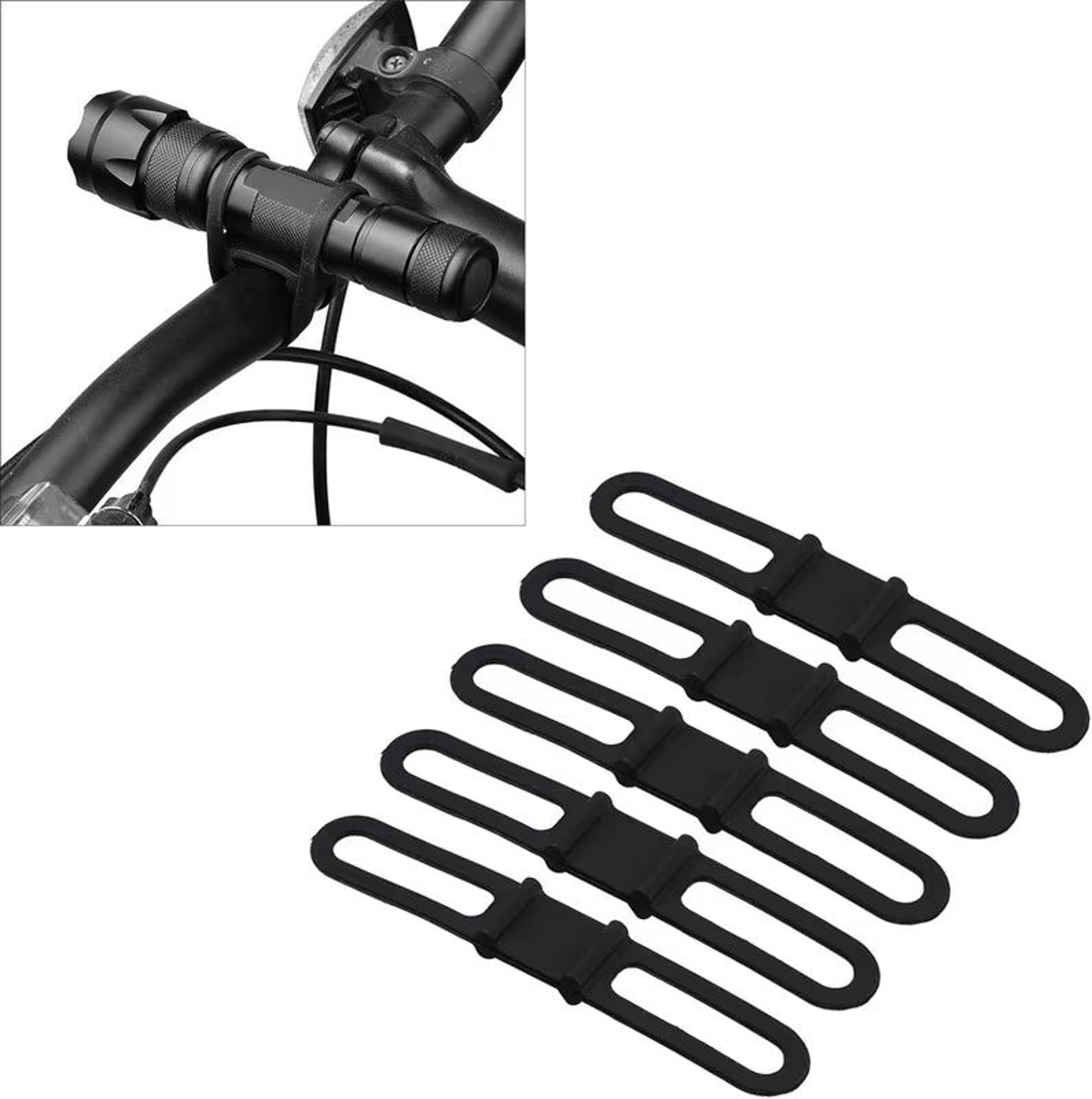AllRide Flexible Silicone Strap Set For Bike Light  Accessory Mount 0
