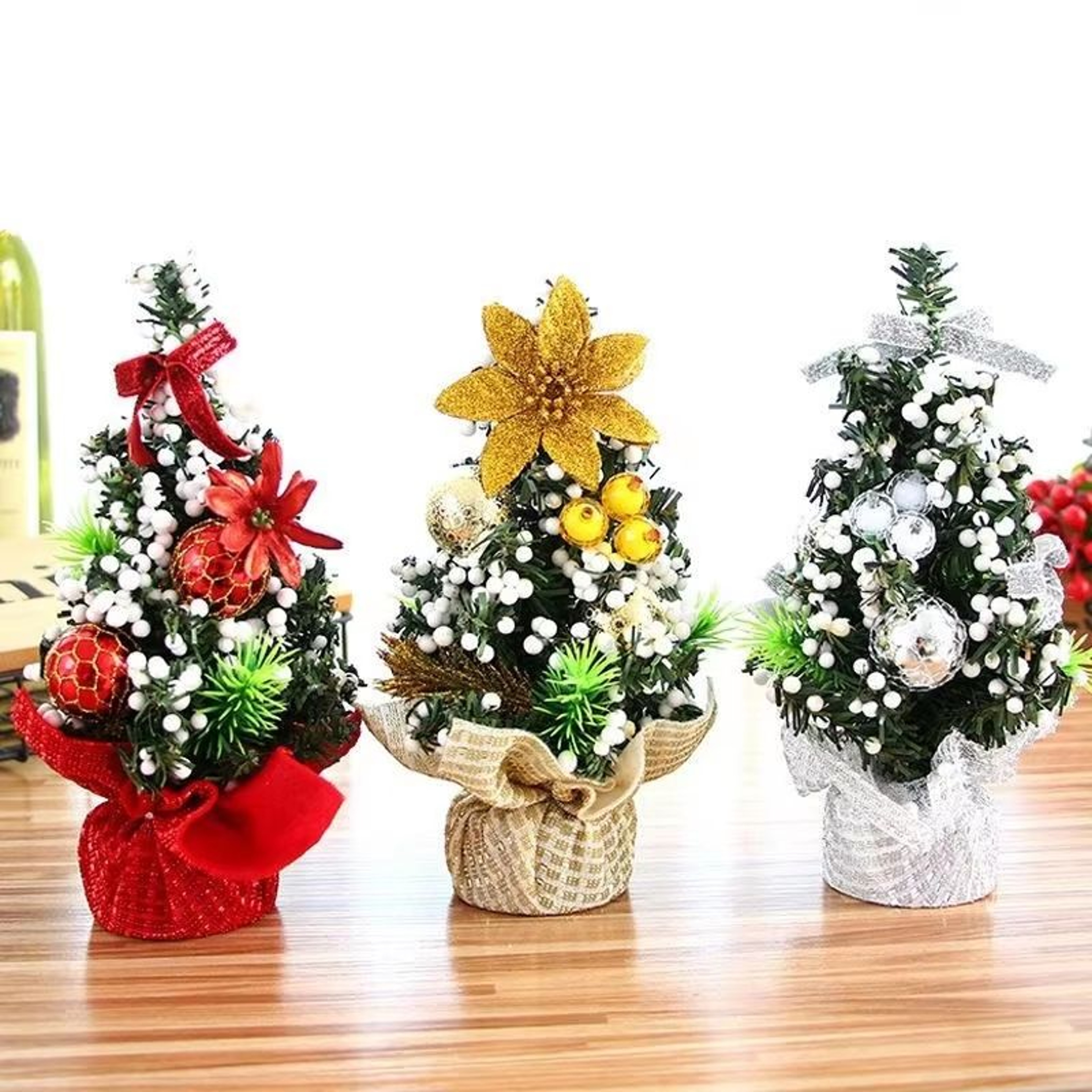 Mini Merry Christmas Tree 20cm Desk Bedroom Decoration 0
