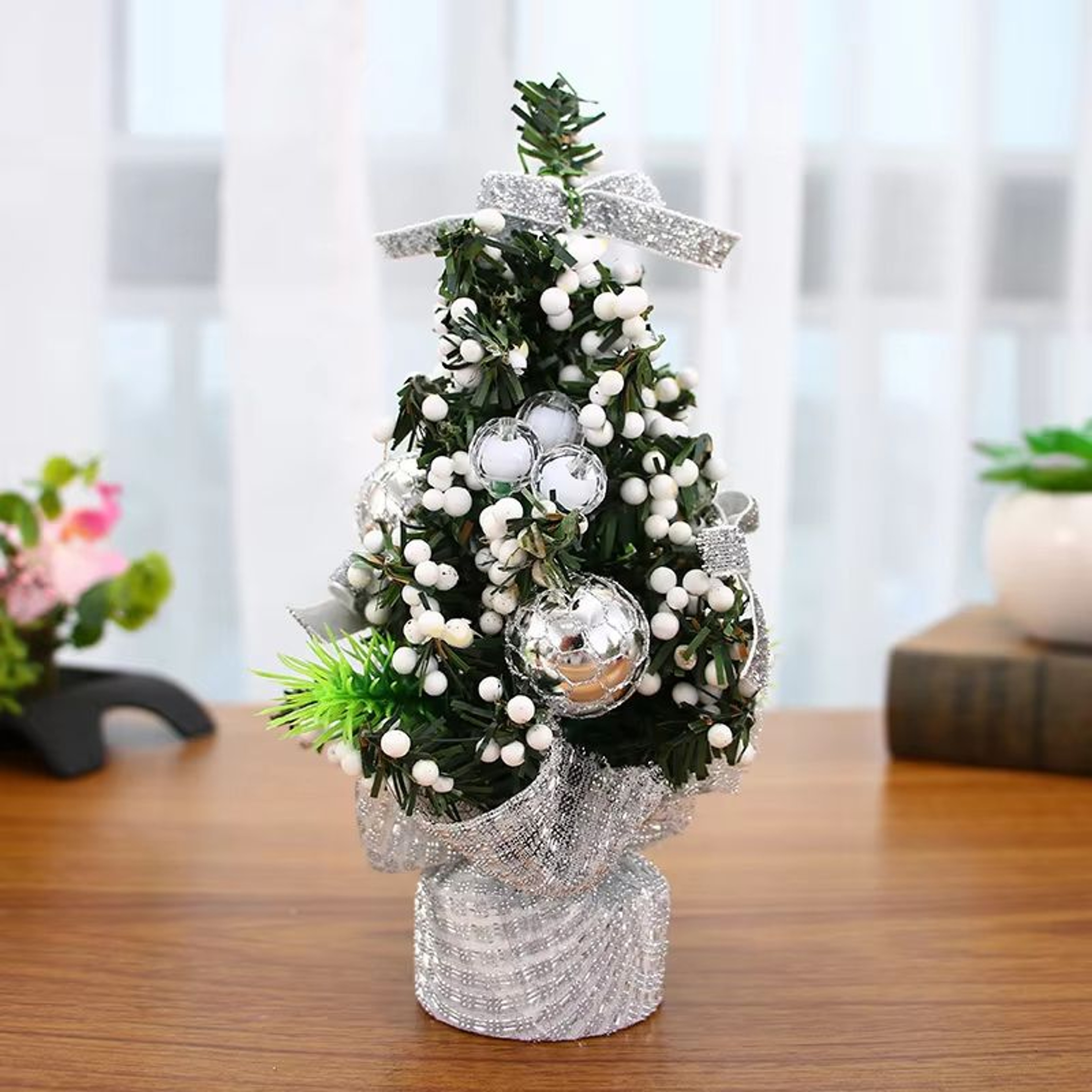 Mini Merry Christmas Tree 20cm Desk Bedroom Decoration 3