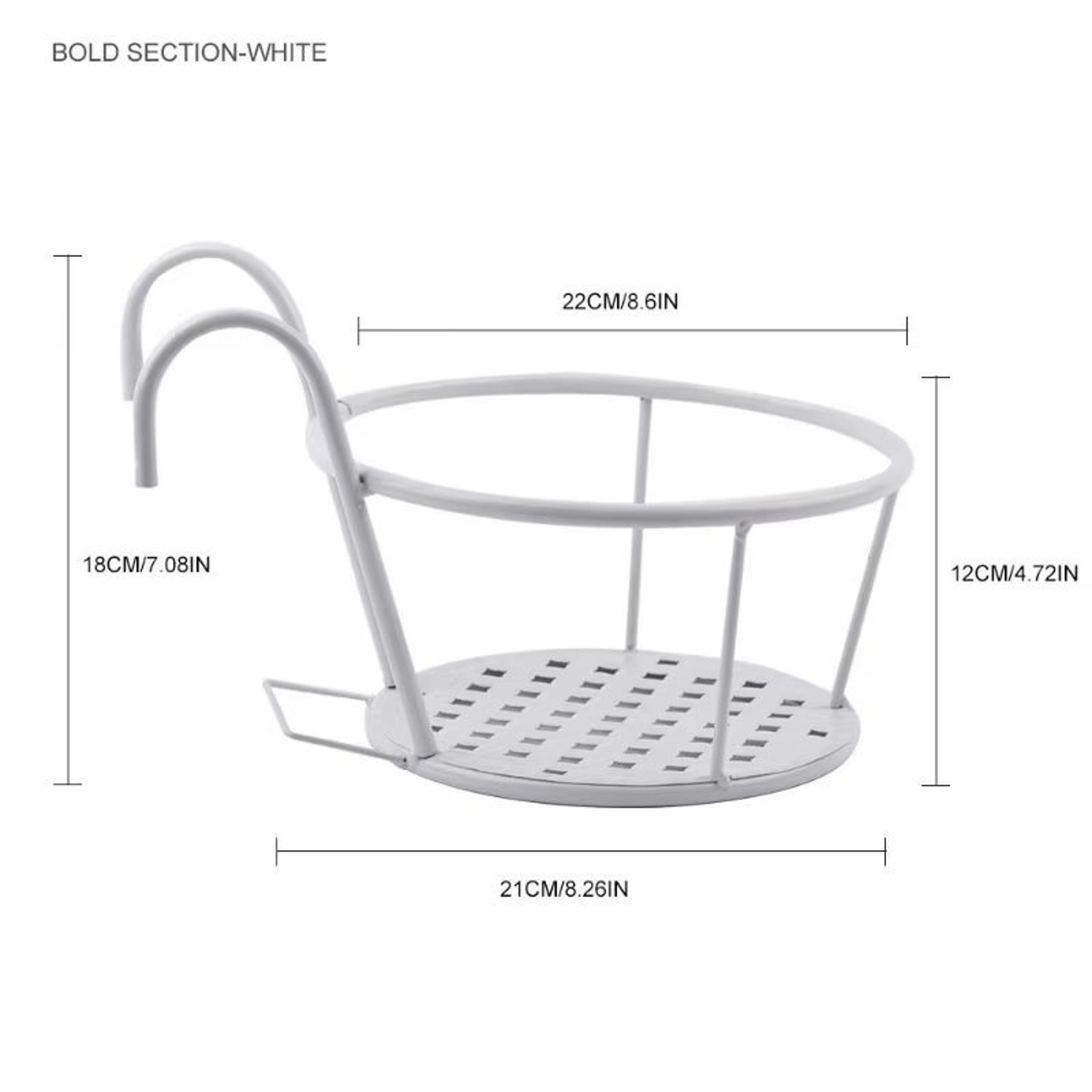 Iron Art Balcony Hanging Flower Pot Holder Basket 8