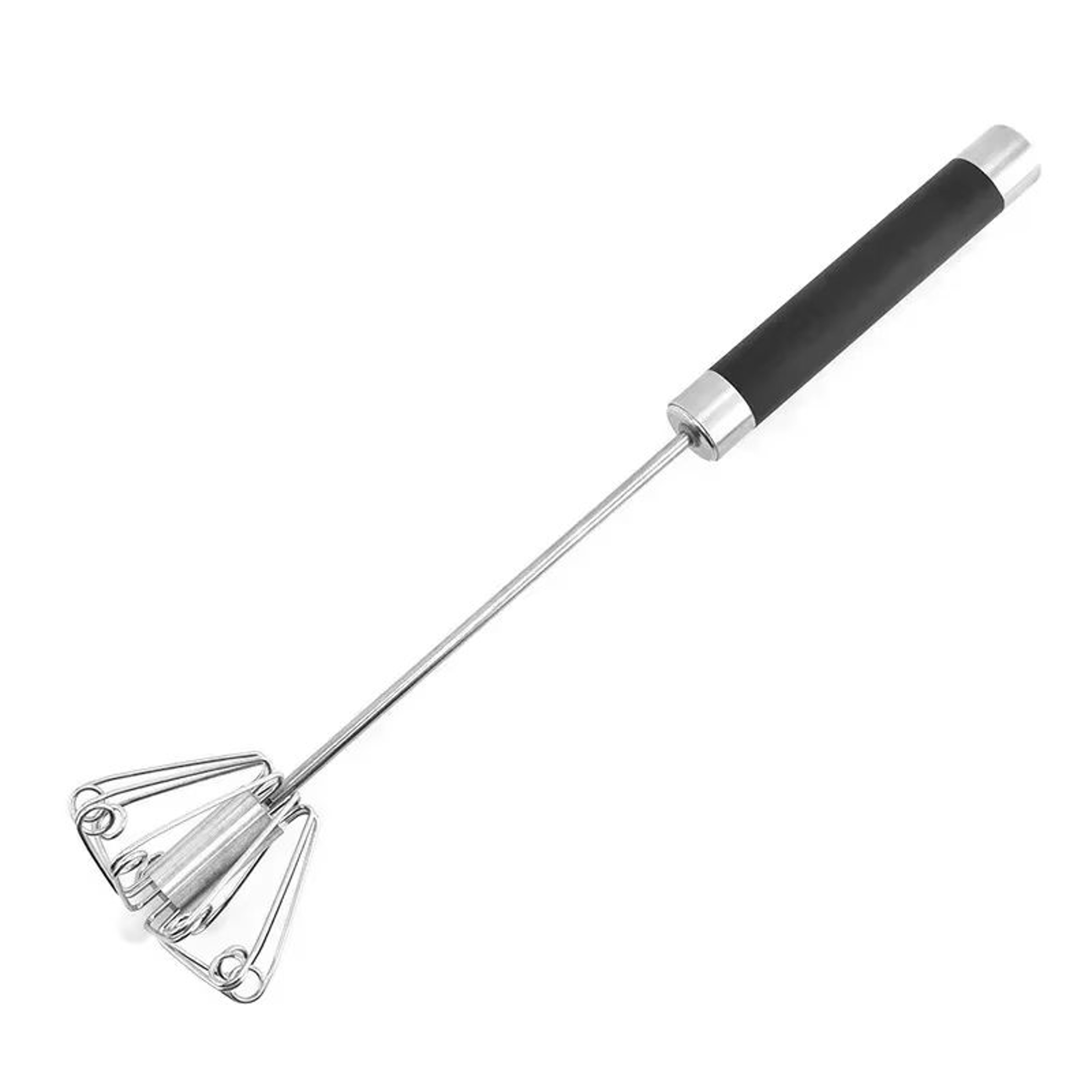 Rubber Handle Semi Automatic Egg Beater Stainless Steel Manual Whisk 1