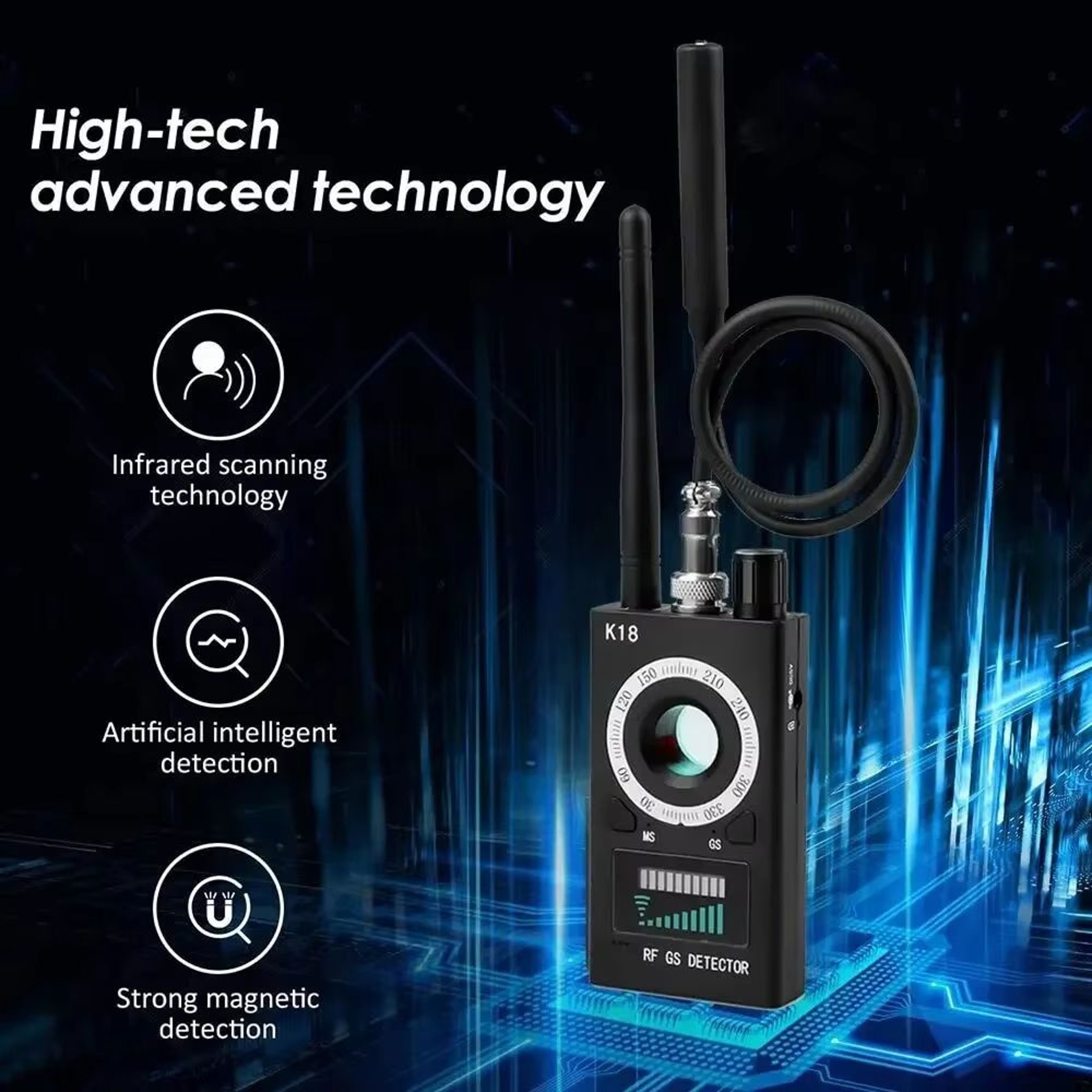 K18 Multi Function Anti Spy Hidden Camera And RF Signal Detector 1