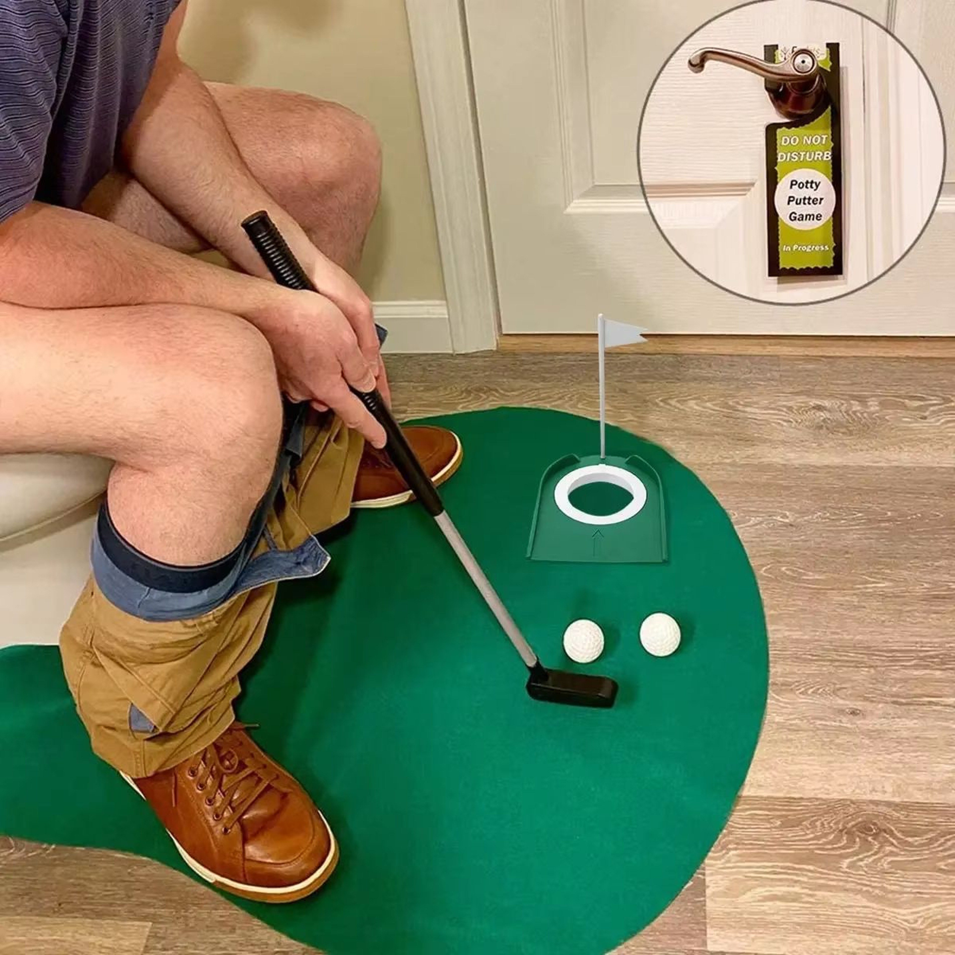 Portable IndoorOutdoor Golf Putting Trainer With Adjustable Hole  Flag 2