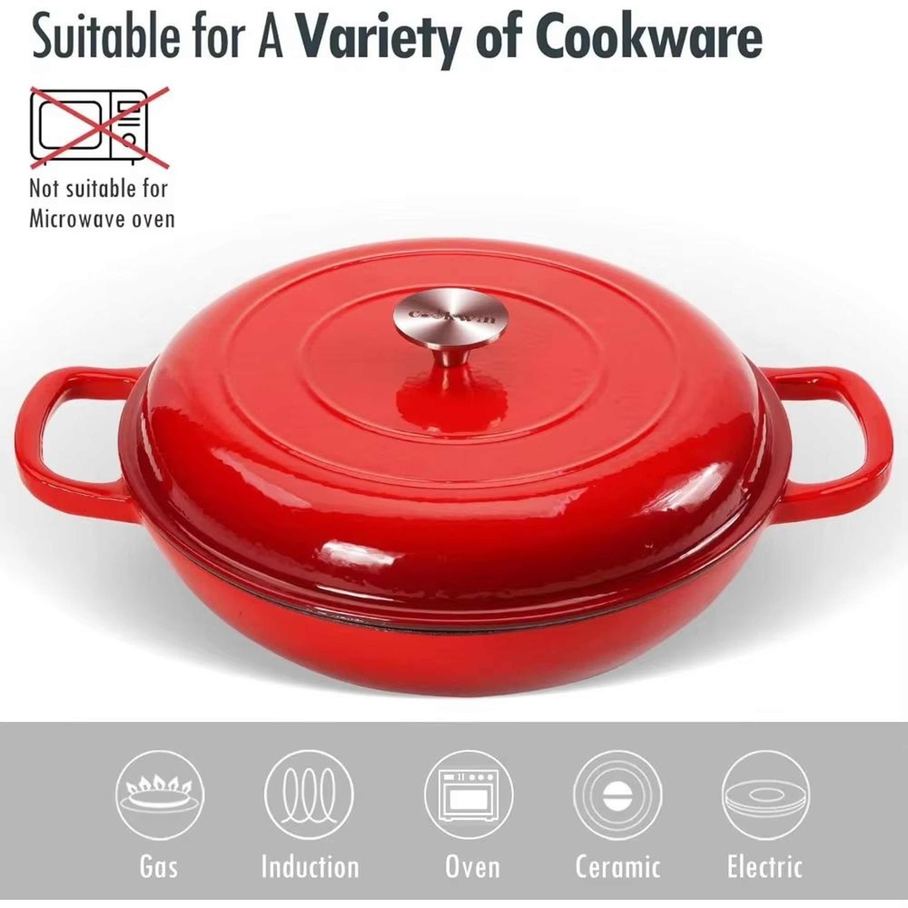 45 L Cast Iron Dutch Oven With Lid And Dual Handles 5