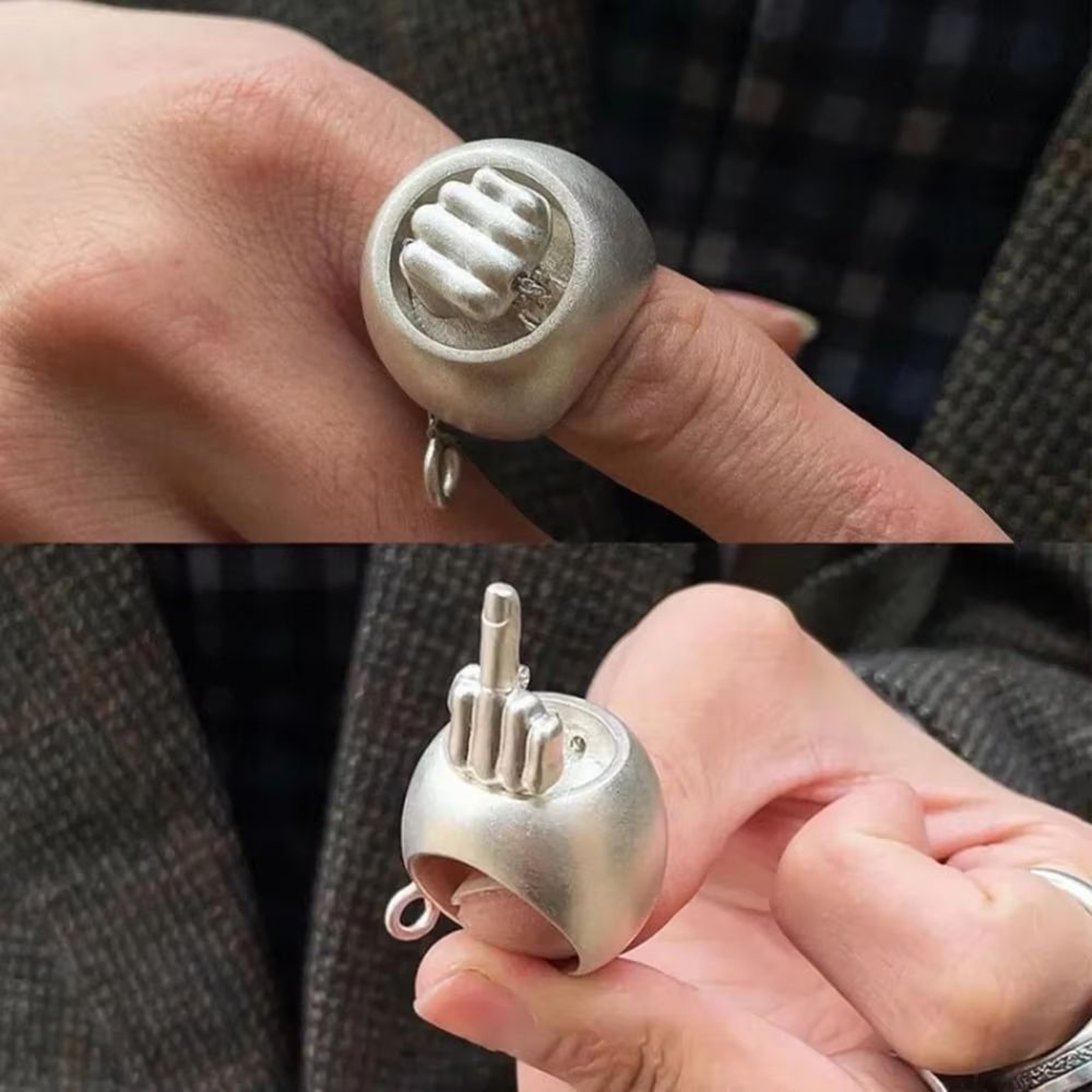 SpinFreak Prank Finger Spinner Ring  Retro PopUp  Stress Relief Ring 0