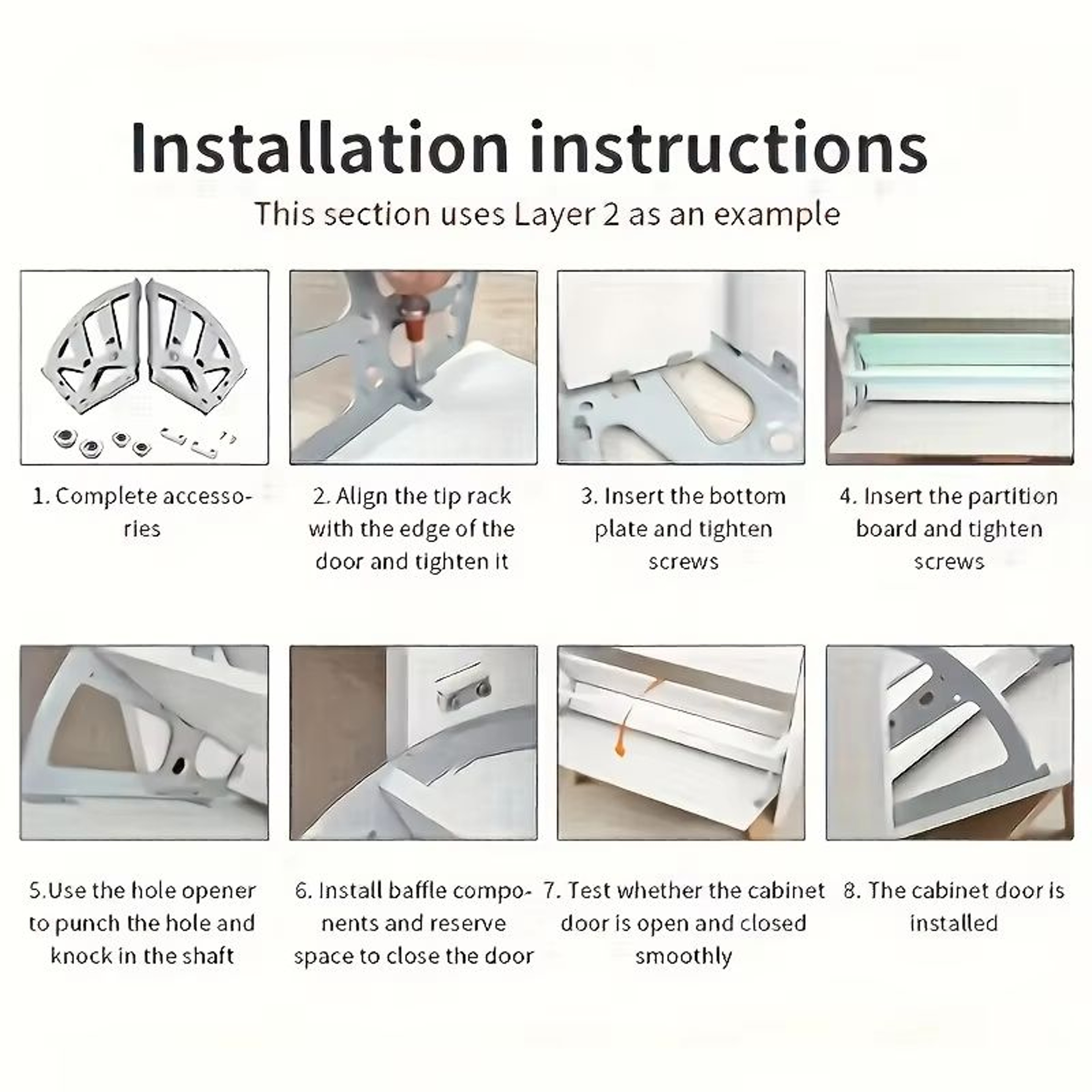 FlipFrame Stainless Steel Hidden Flip Rack Hardware Kit For Shoe Cabinet 5