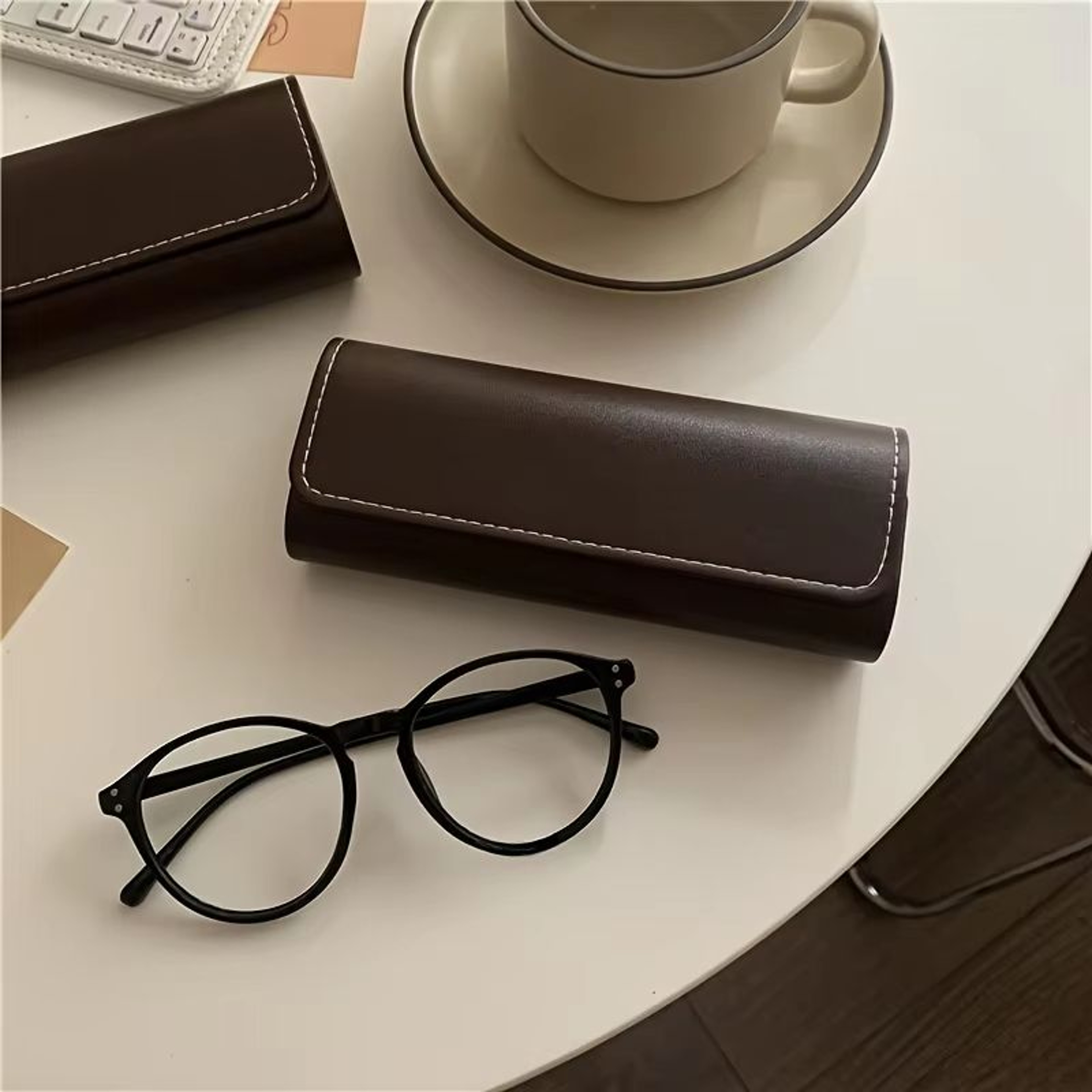 Vintage Coffee Hard Shell Eyeglass Case 5