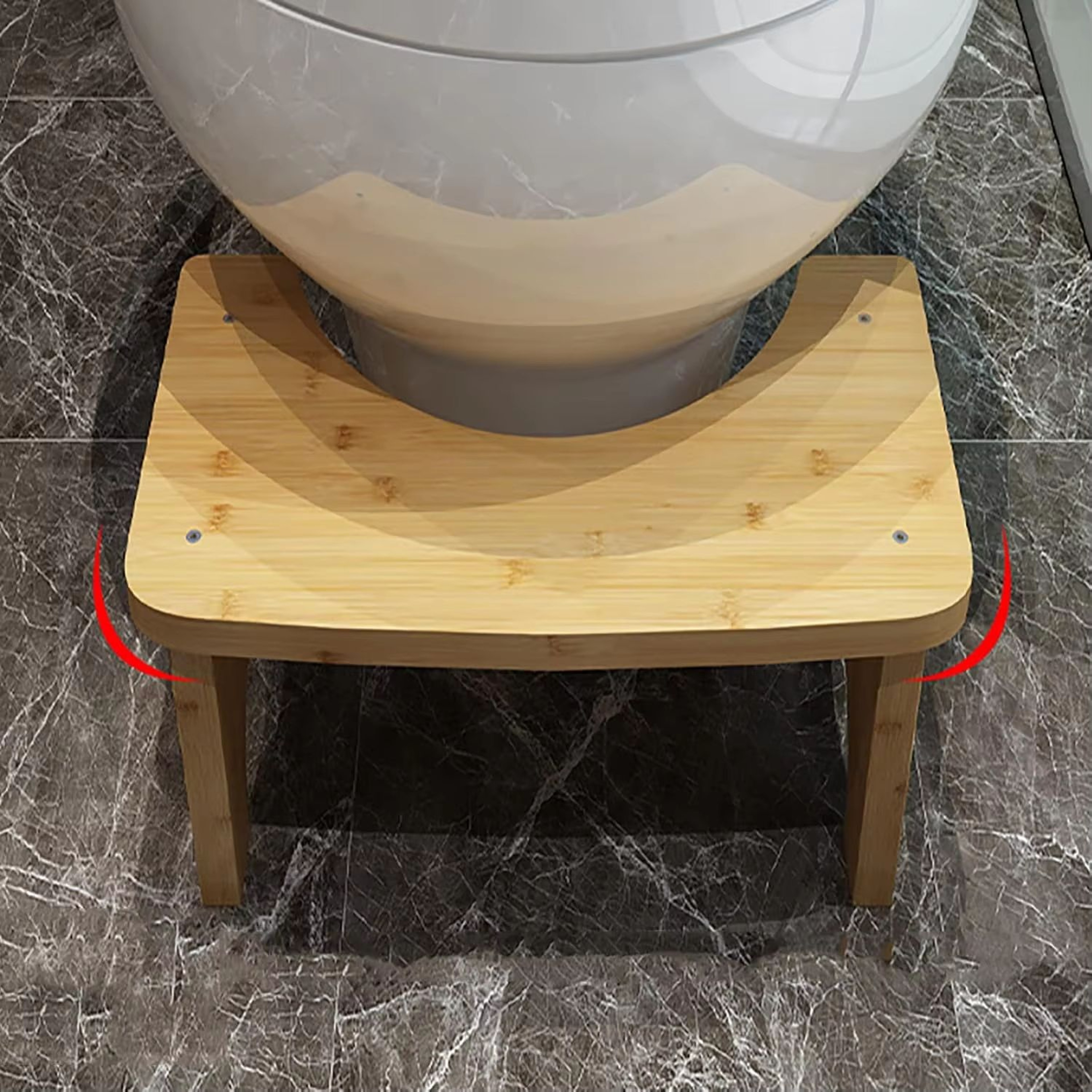 No Installation Bamboo Toilet Stool Non Slip Squatting Bathroom Footrest For Adults And Children 3