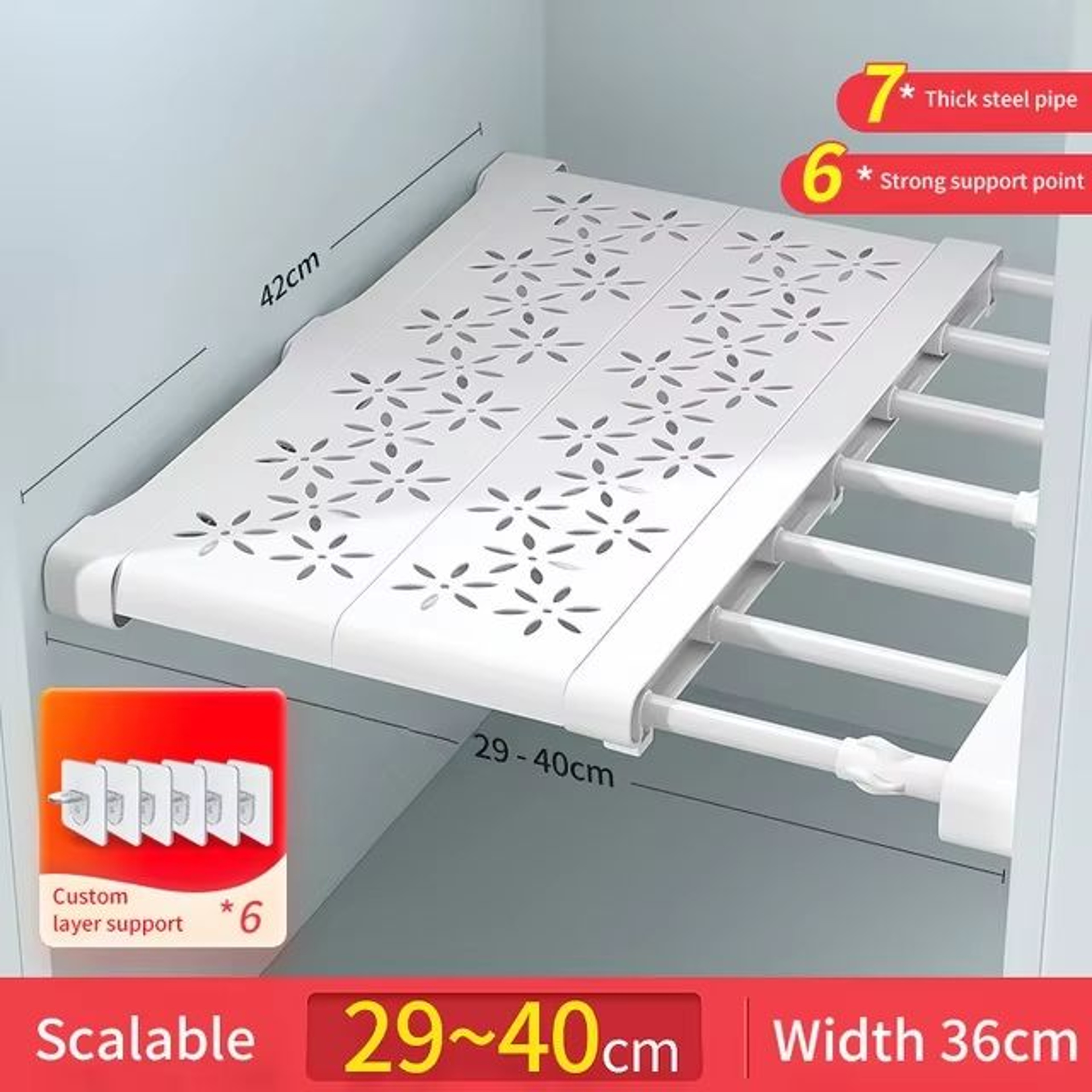 SmartSpace Adjustable WallMounted Organizer Rack  Space Saving Kitchen  Closet Storage System 8