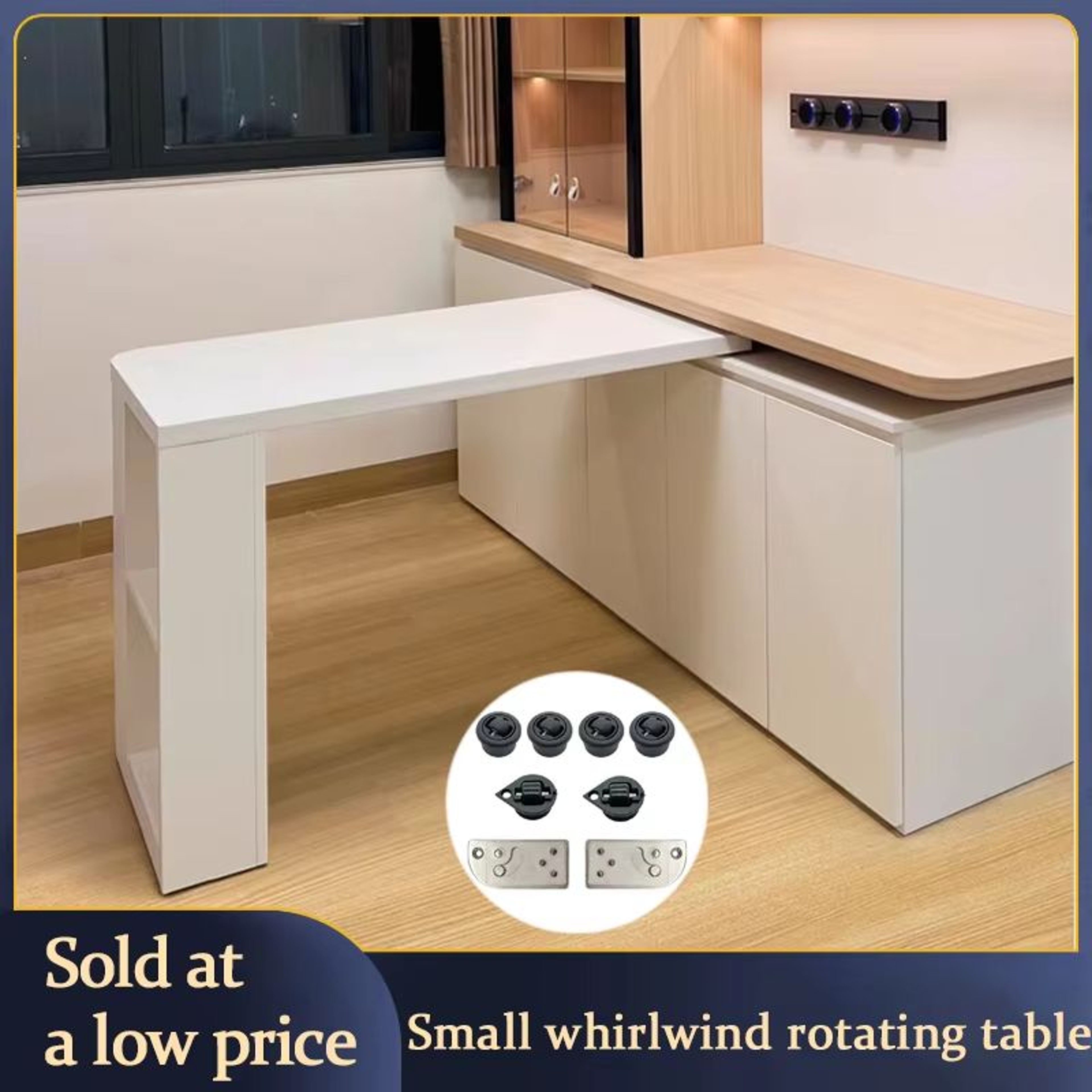 TurnMaster 90 Swivel BenchConnector Hardware Kit  Multifunctional FoldAway Table  Desk Mount System 0