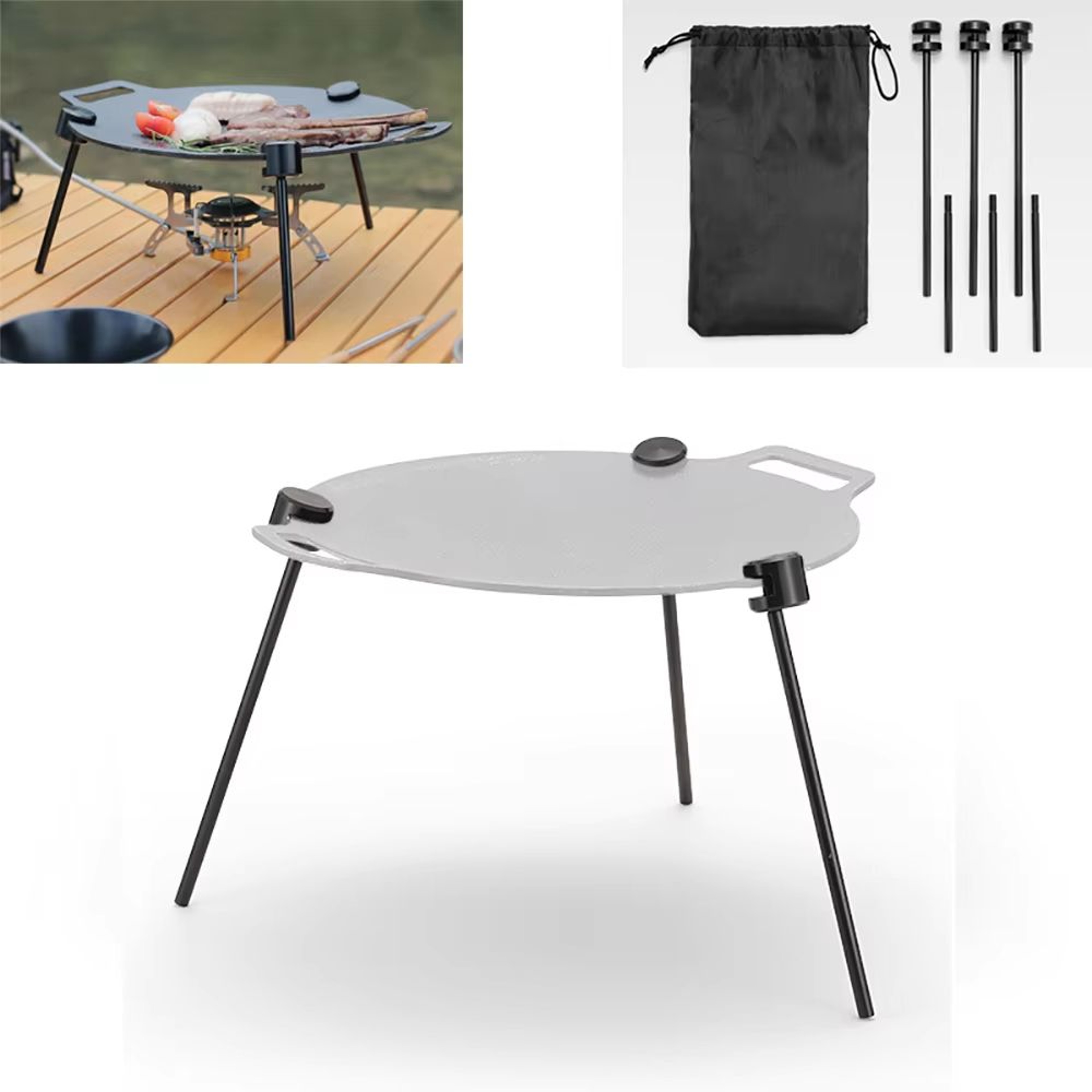 Portable Adjustable Triangular Grill  Pot Rack With Chain For Outdoor BBQ  Camping 0