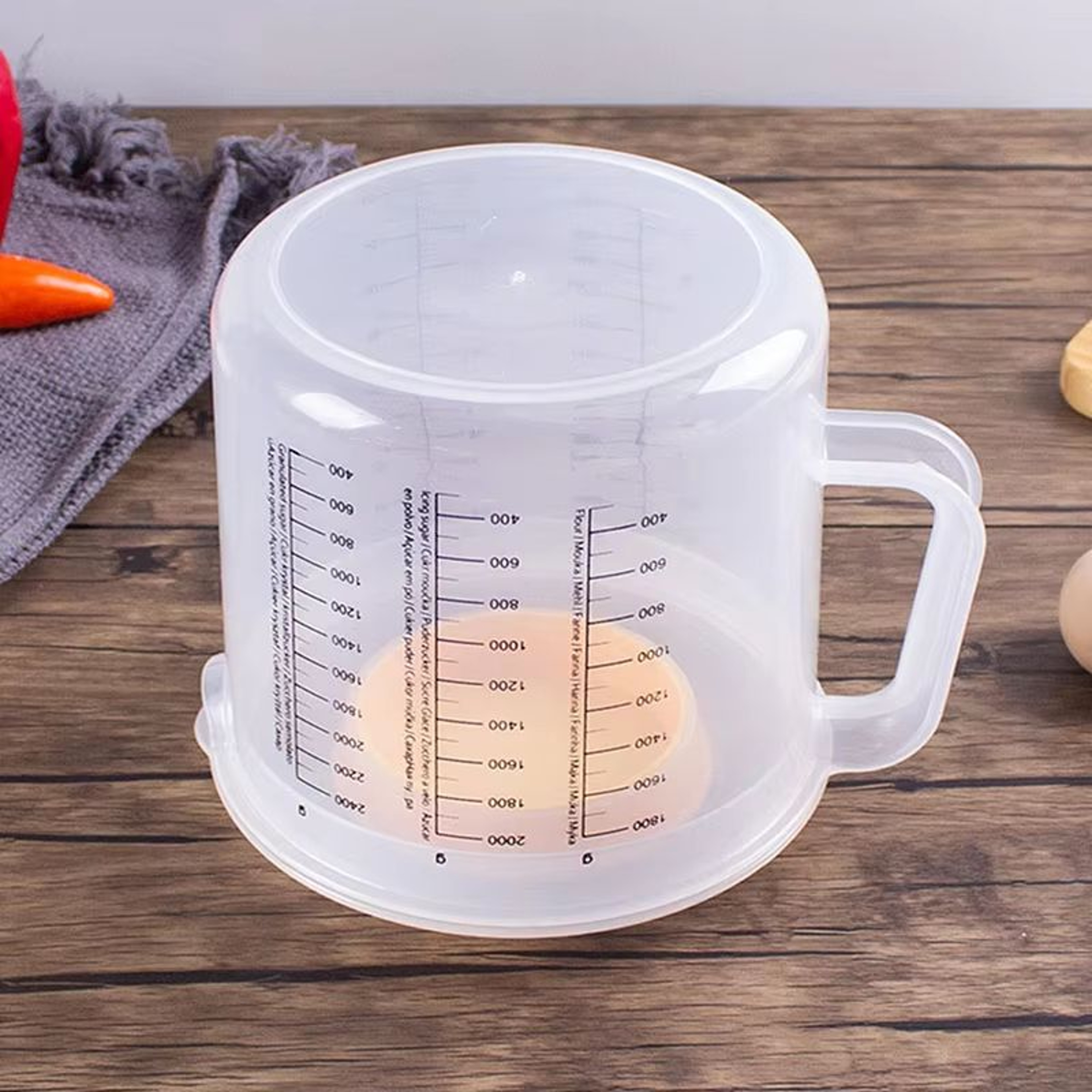 25L Large Capacity Transparent Mixing Bowl With Measuring Scale And Lid 2