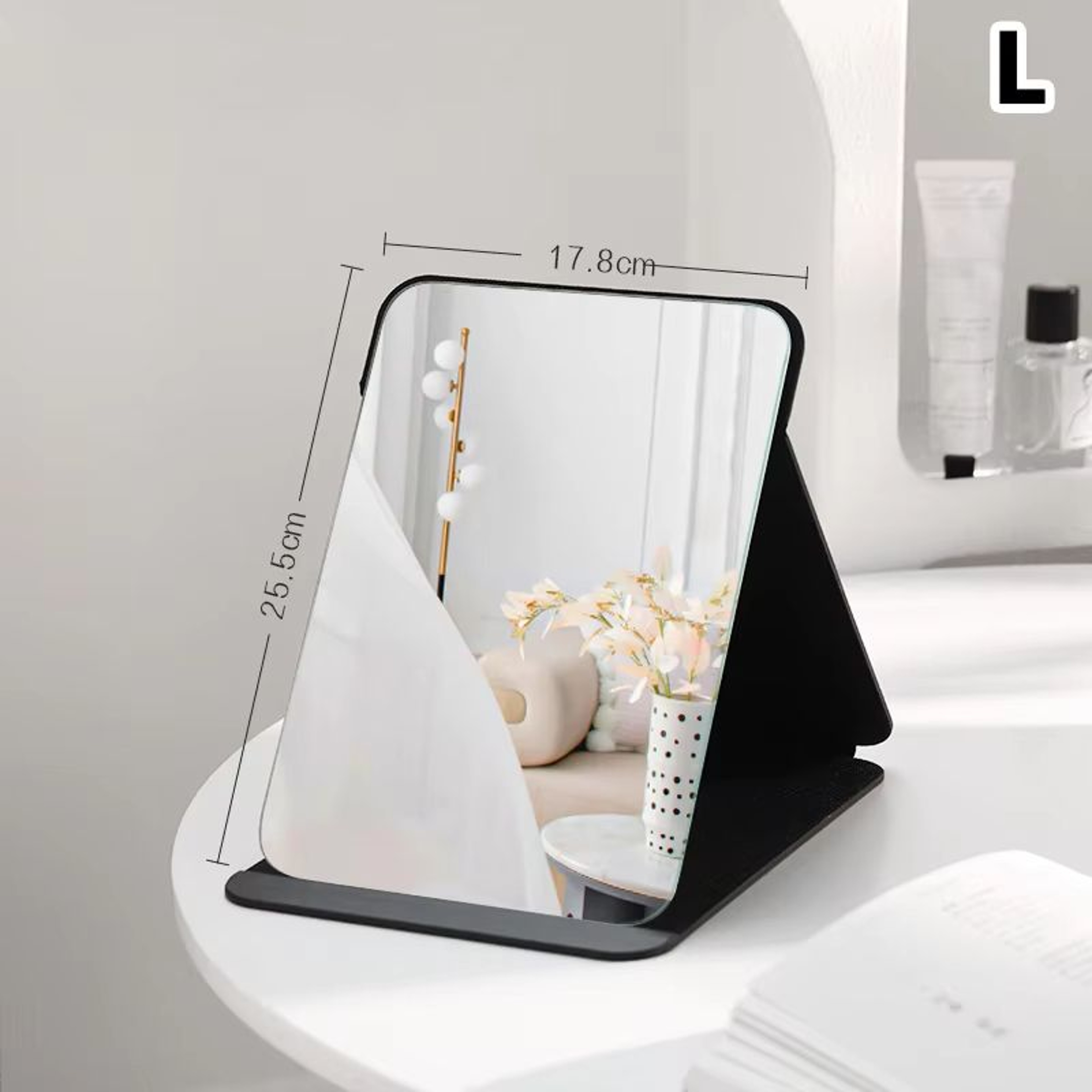 Foldable PU Leather Desktop And Handheld Makeup Mirror Compact Cute Pocket Design 8